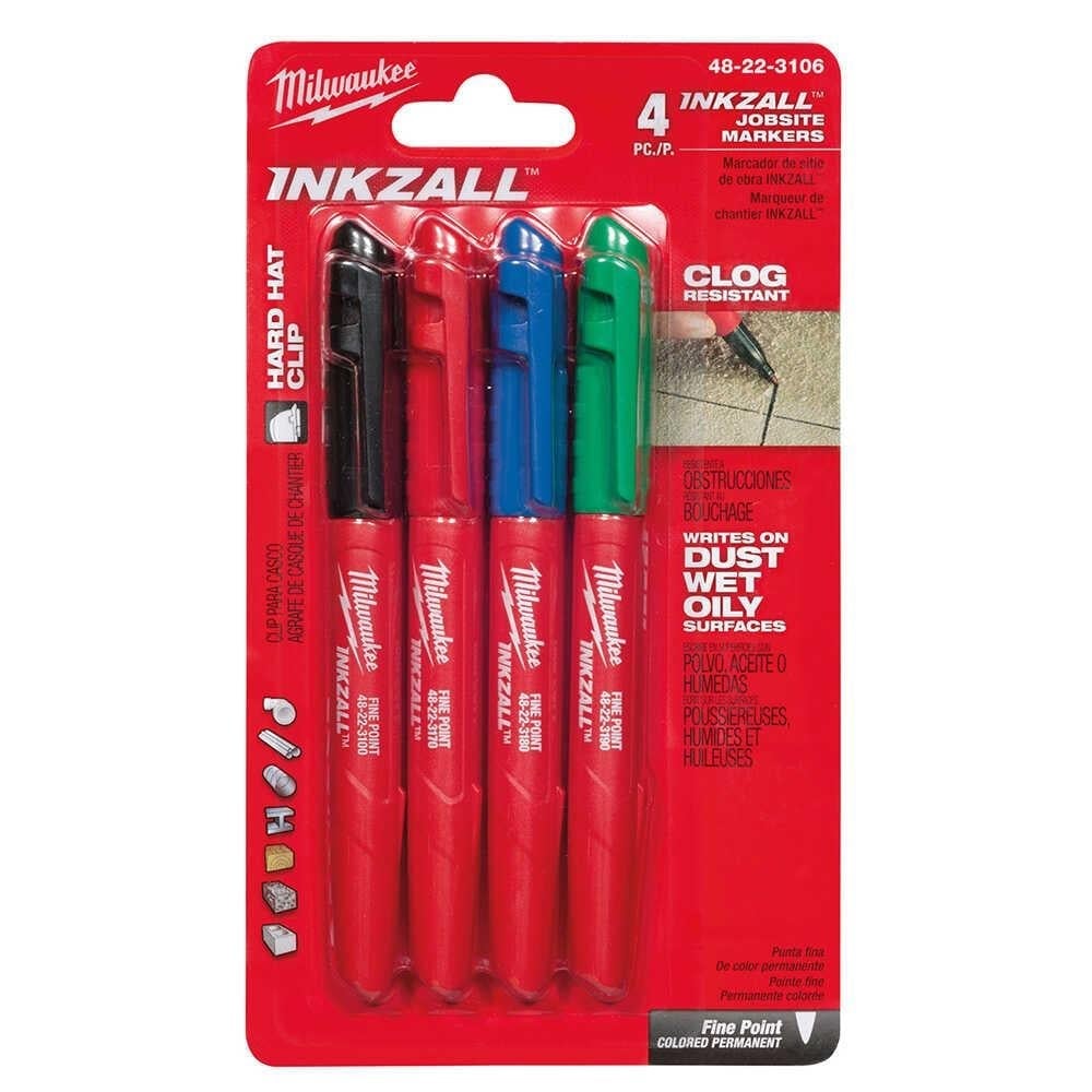 MILWAUKEE 4 Farklı Renkli Marker İşaretleme Kalemi 4 Adet
