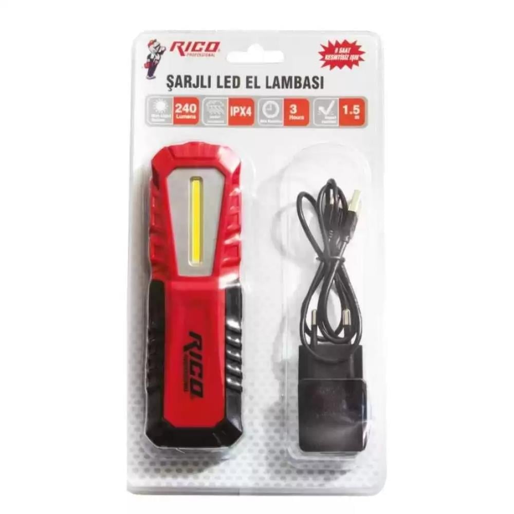 RICO 013-RC0037 Şarjlı Mıknatıslı Led Çalışma Lambası 240 Lümen