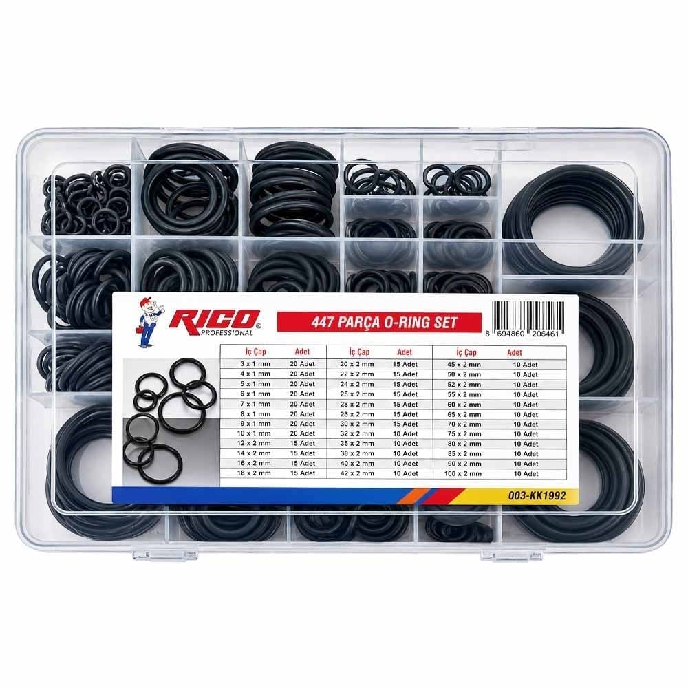 RICO O-Ring Conta Yağ Ve Yakıt Conta Oring Seti 447 Parça