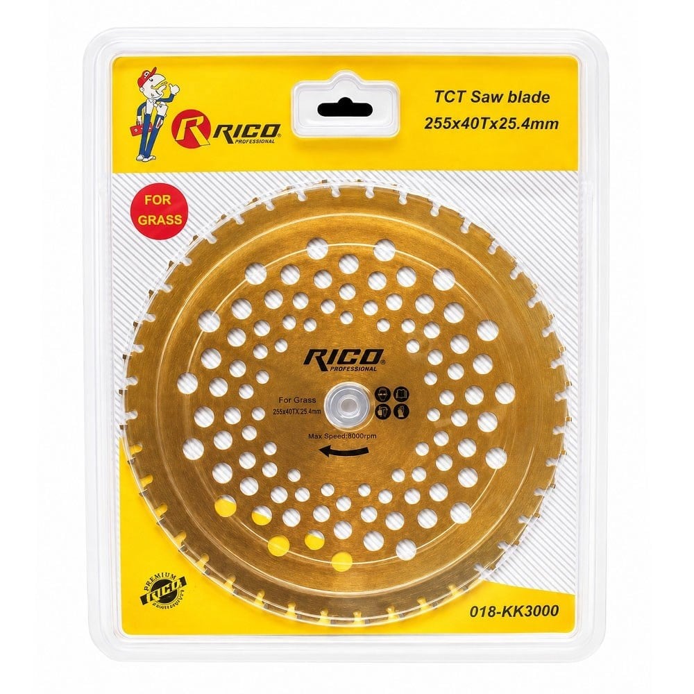 RICO TCT Çim Kesme Testeresi 255×40×25,4 Mm Sarı