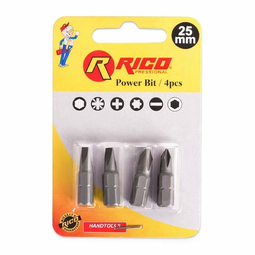 RICO Vidalama Bits Uç Seti 25 Mm 4 Parça