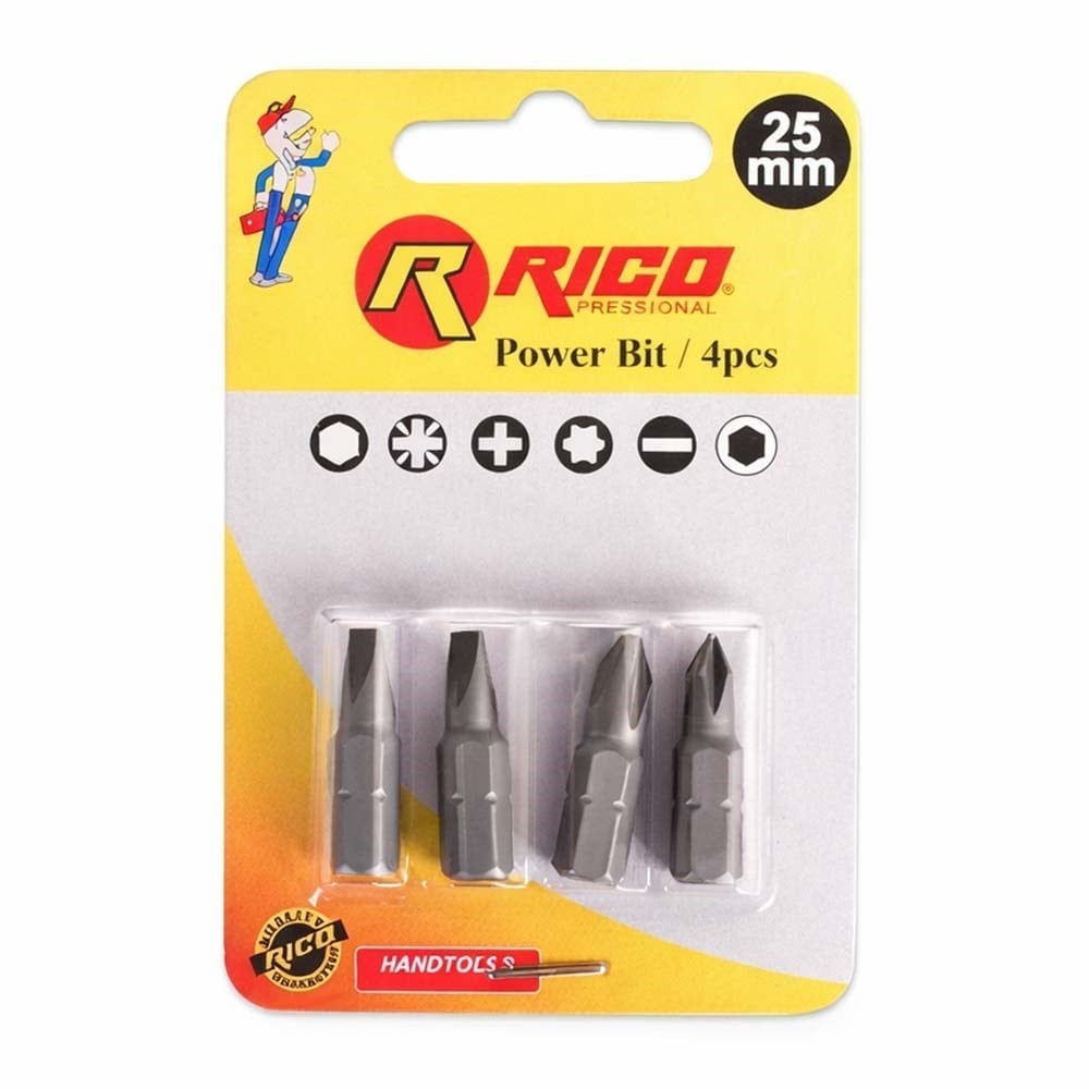 RICO Vidalama Bits Uç Seti 25 Mm 4 Parça