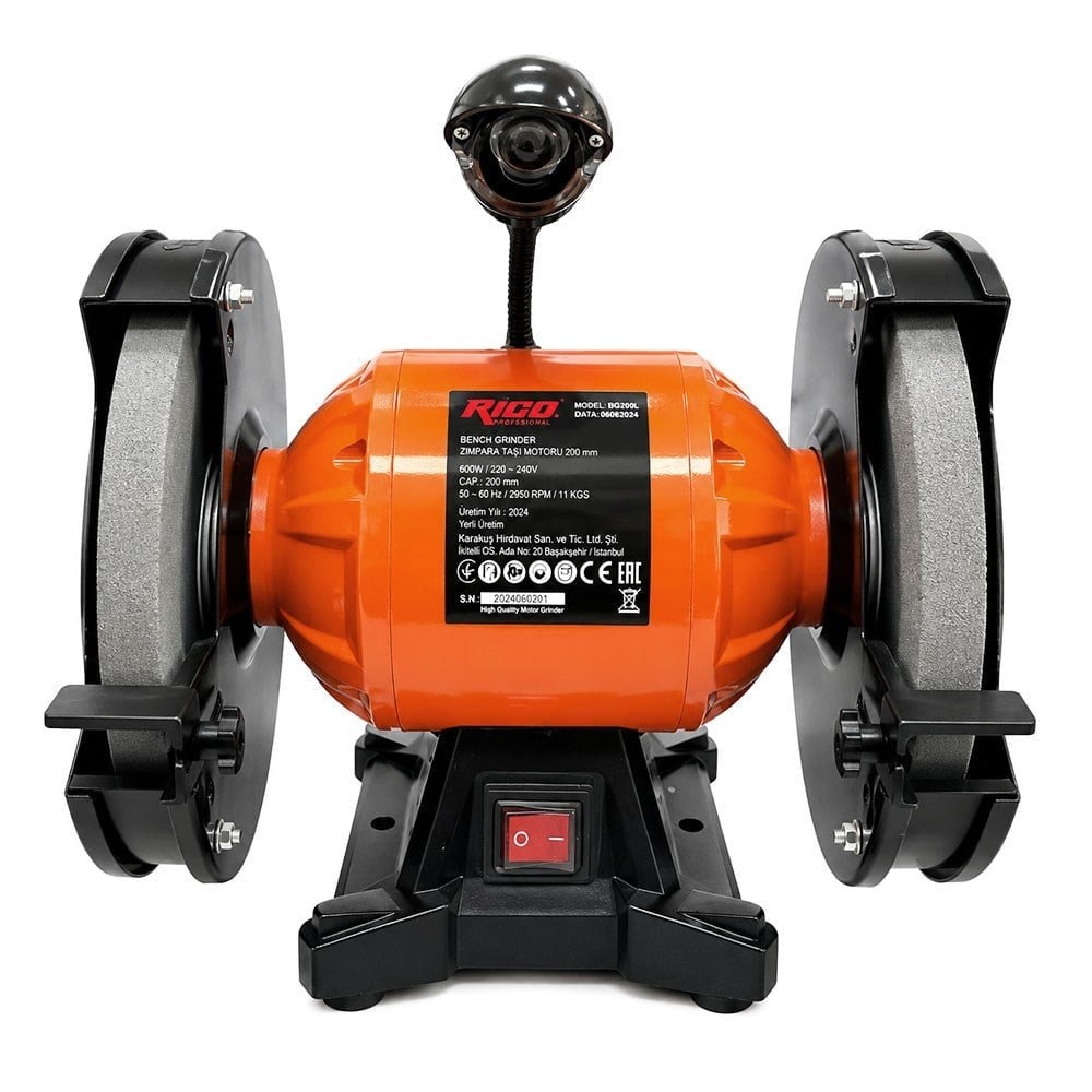 RICO Zımpara Taş Motoru Işıklı 600 Watt 200 Mm