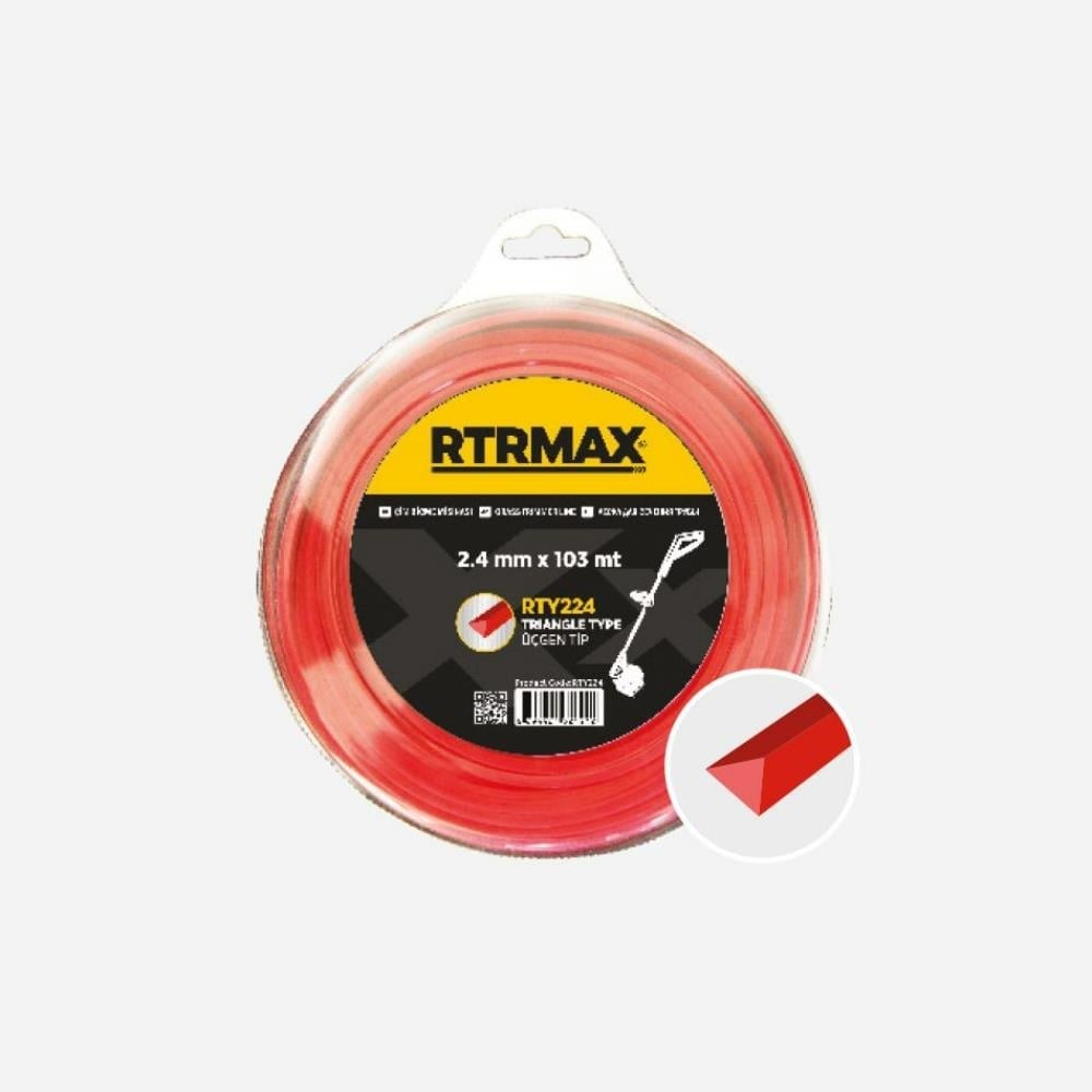 RTRMAX RTY230 Tırpan Misinası Kırmızı Üçgen 3.0 Mm 67 Metre