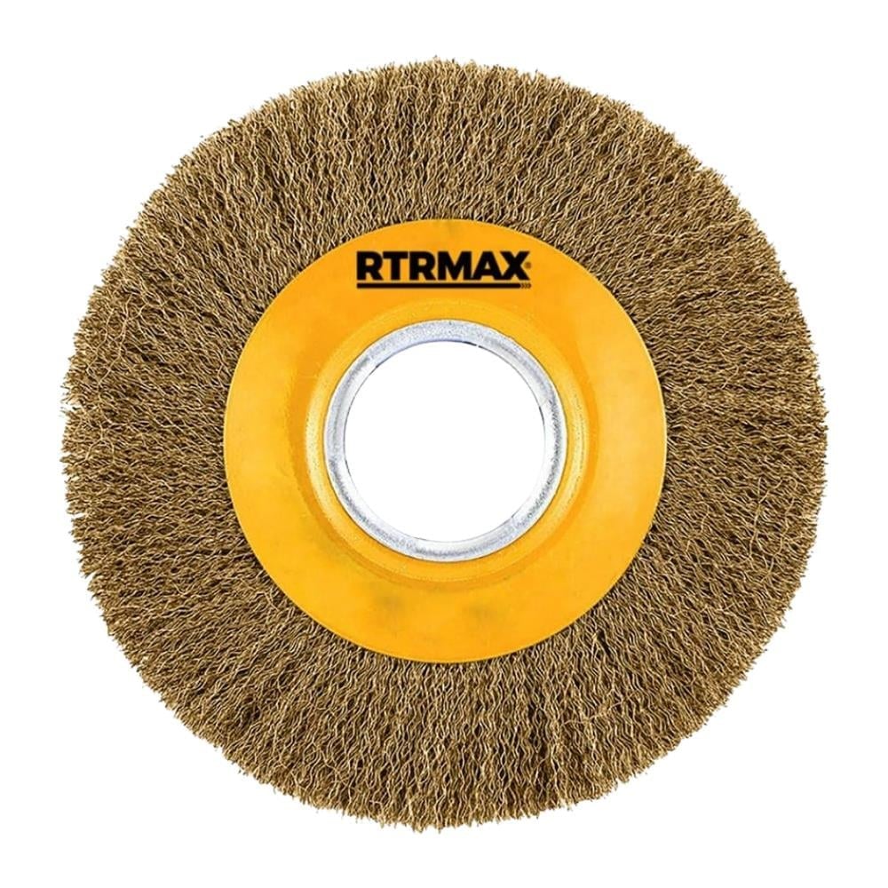 RTRMAX Taş Motoru Saçaklı Daire Çelik Tel Fırça 150 Mm