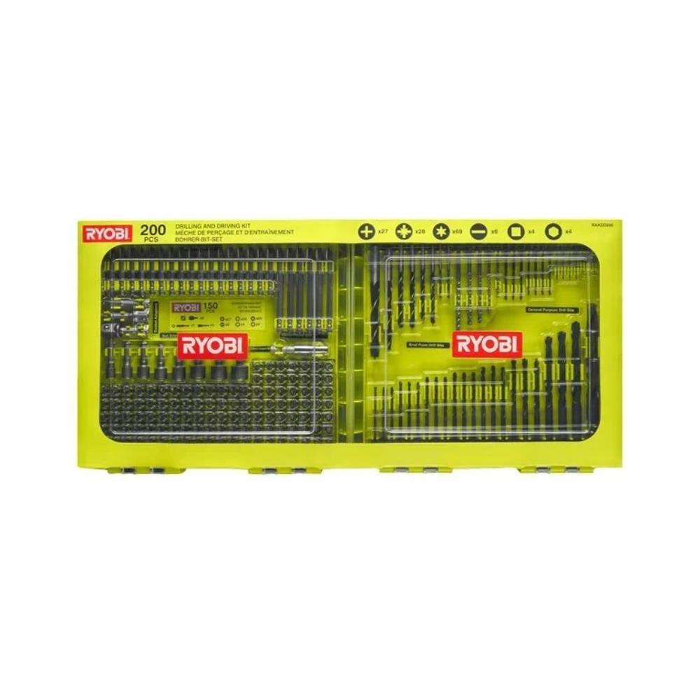 RYOBI RAKDD200 Vidalama Ve Delme Uç Seti 200 Parça
