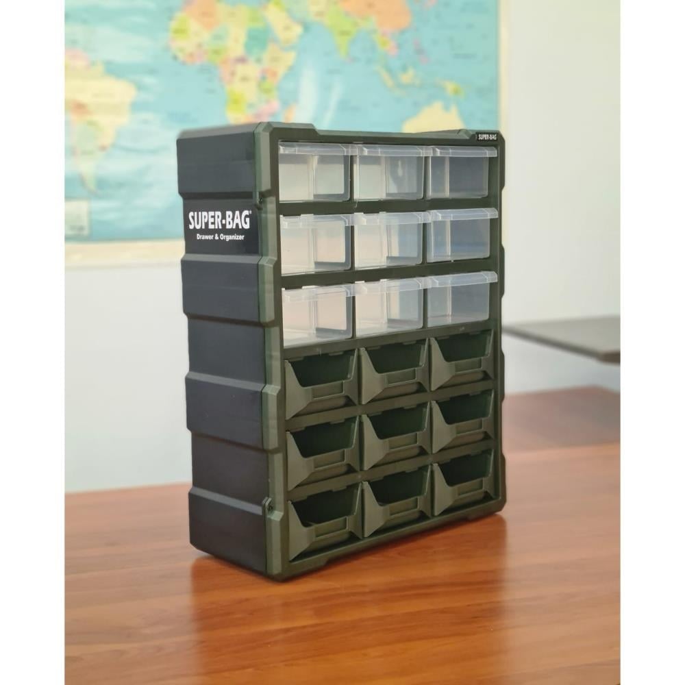 Süper Bag ASR-6011 Monoblok Avadanlıklı Çekmece Seti Organizer 18'Li