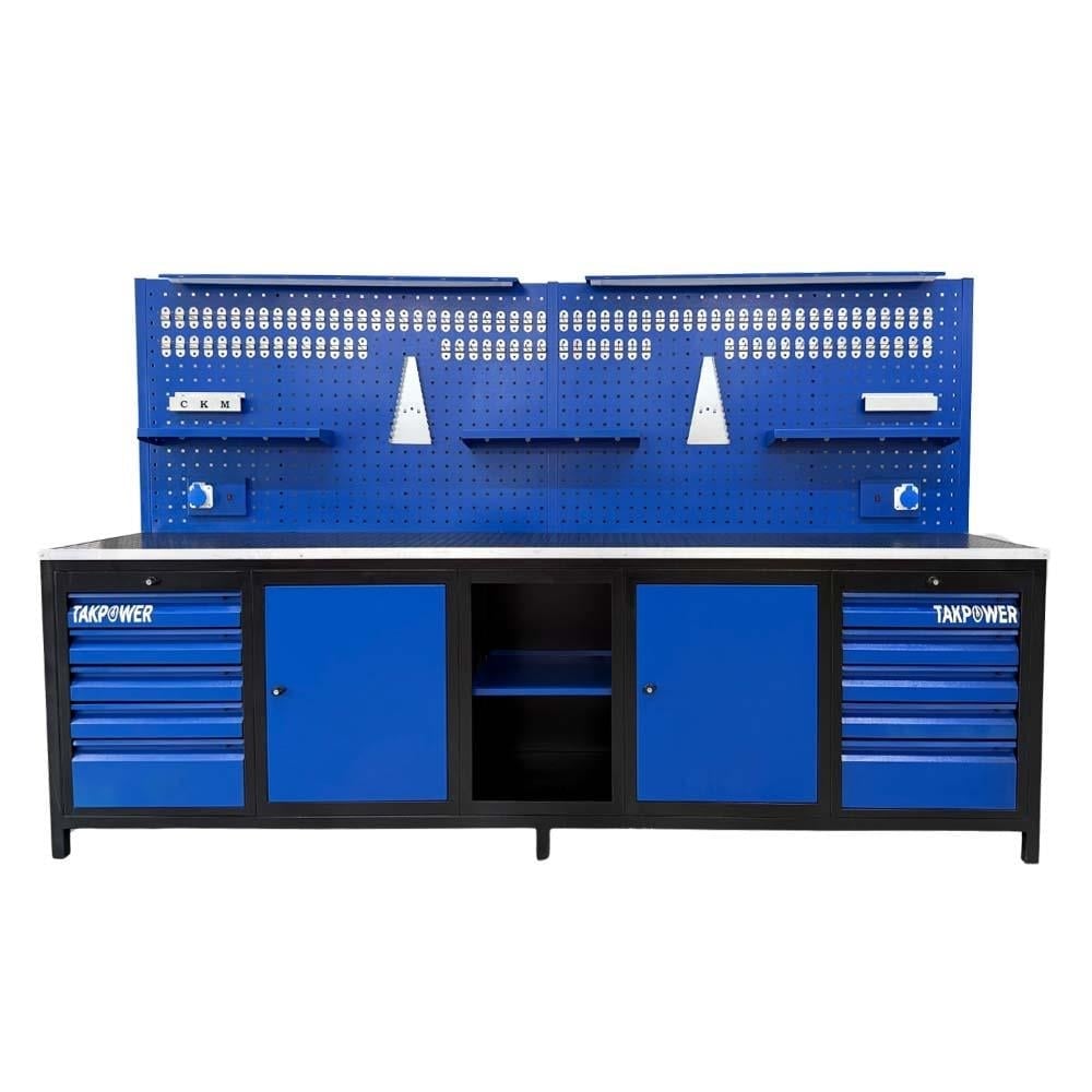 TAKPOWER TTR4430 3 Metre Takım Tezgahı 10 Çekmeceli 2 Dolaplı Ara Bölmeli