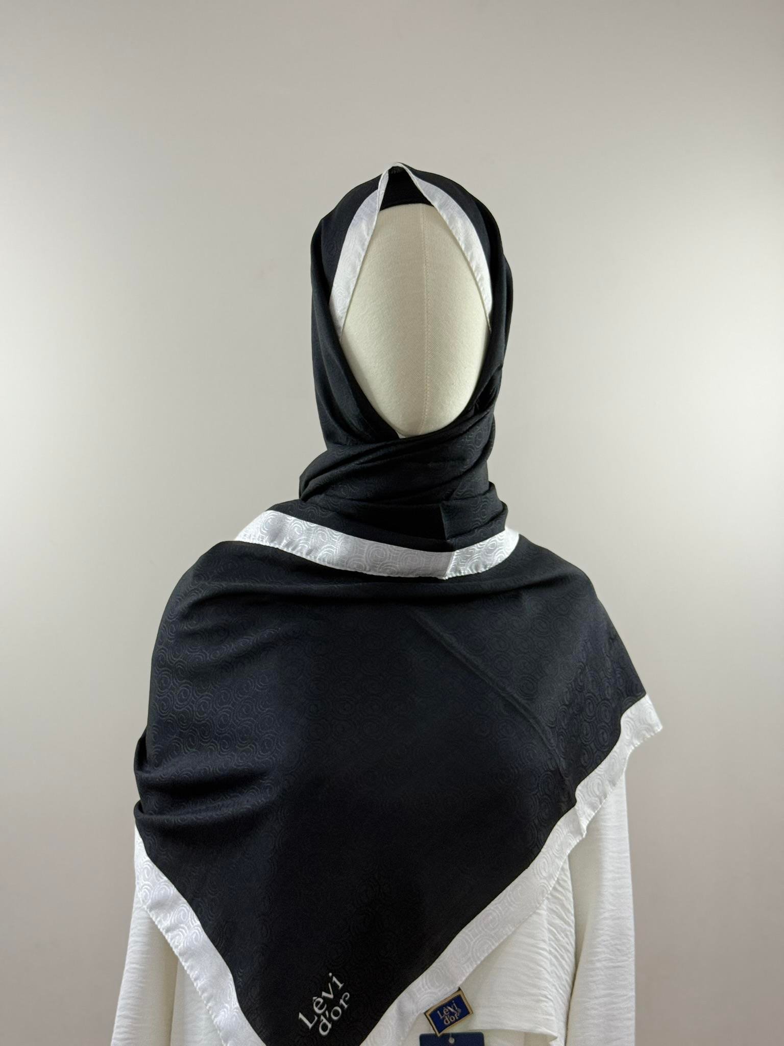 Levidor | Siyah Halka Desen Monogram Şal