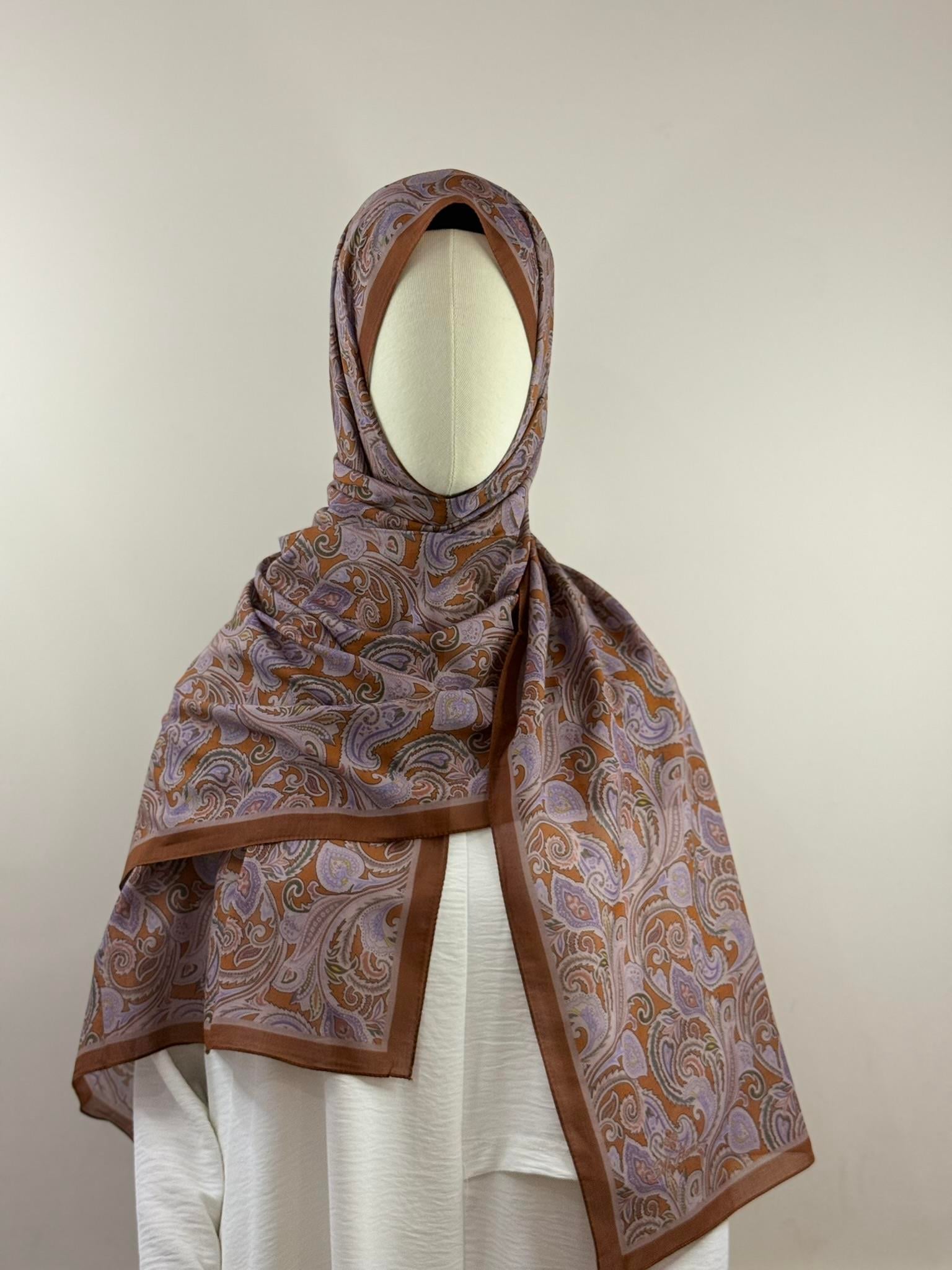 Silk Home | Nariya Şal - Kahverengi Lavanta