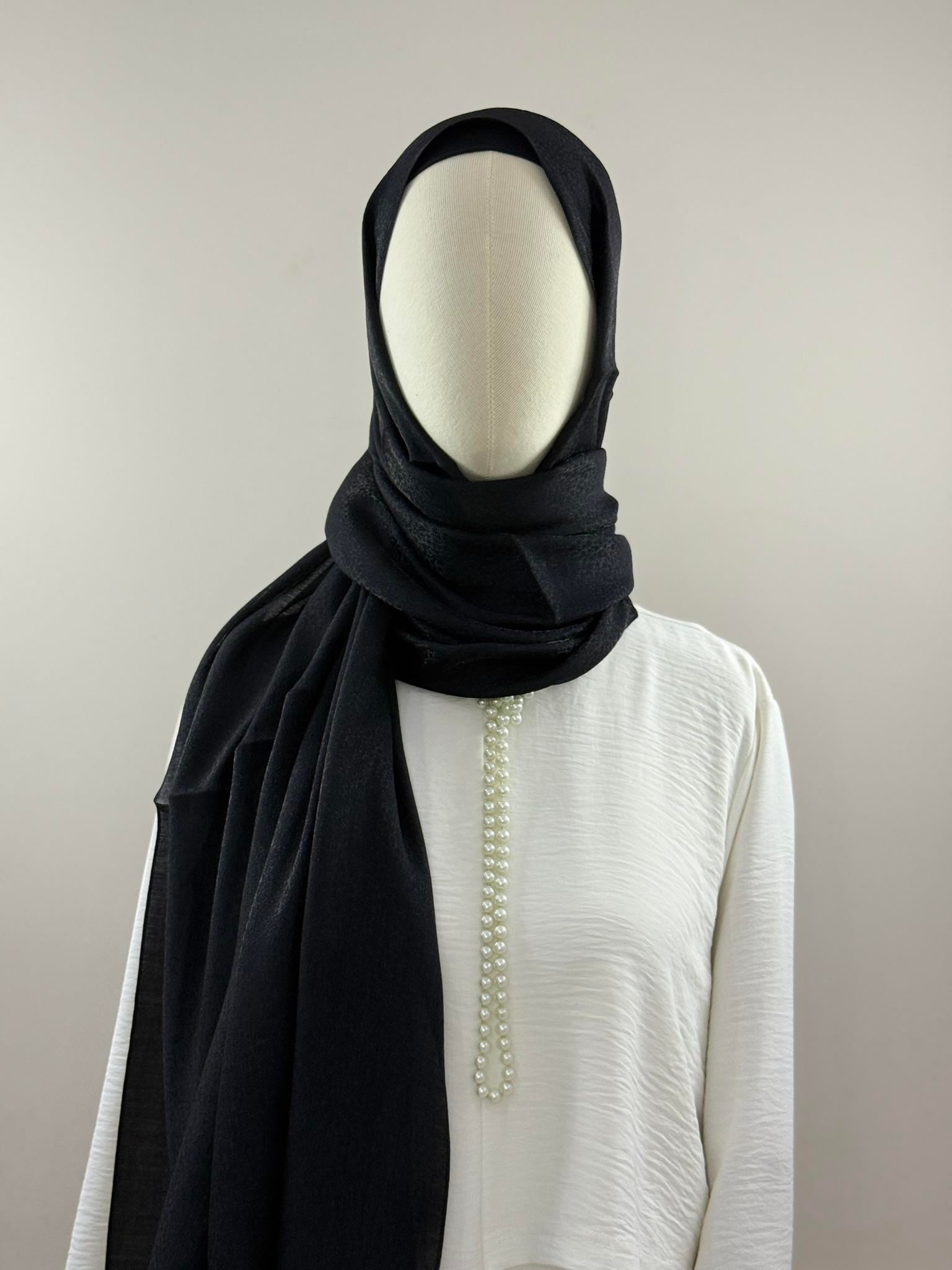 Silk Home | Siyah Pırıltı Şal