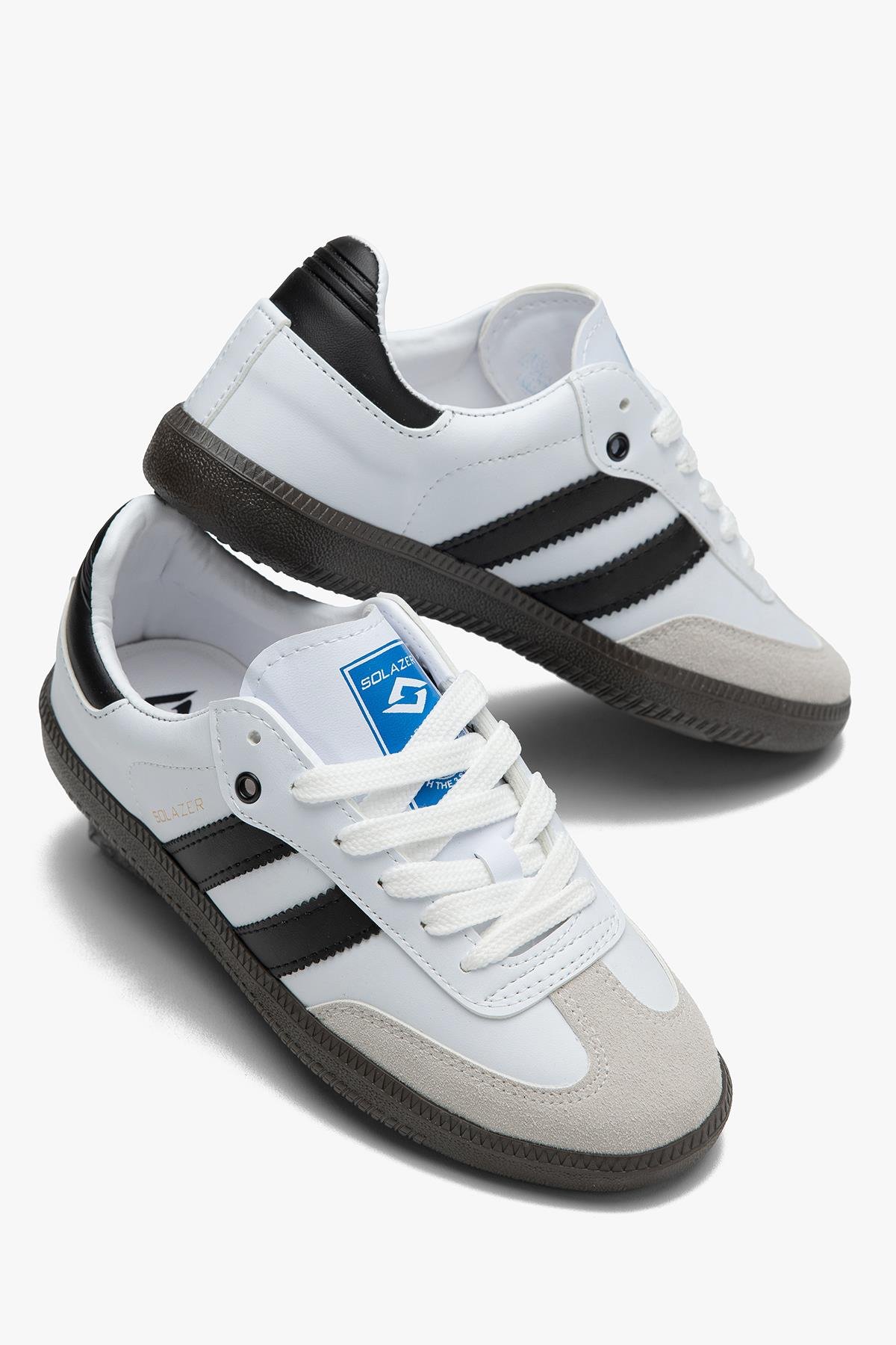 Günlük Kadın Sneaker Desenli Hafif Yüksek Taban Bağcıklı Spor Ayakkabı