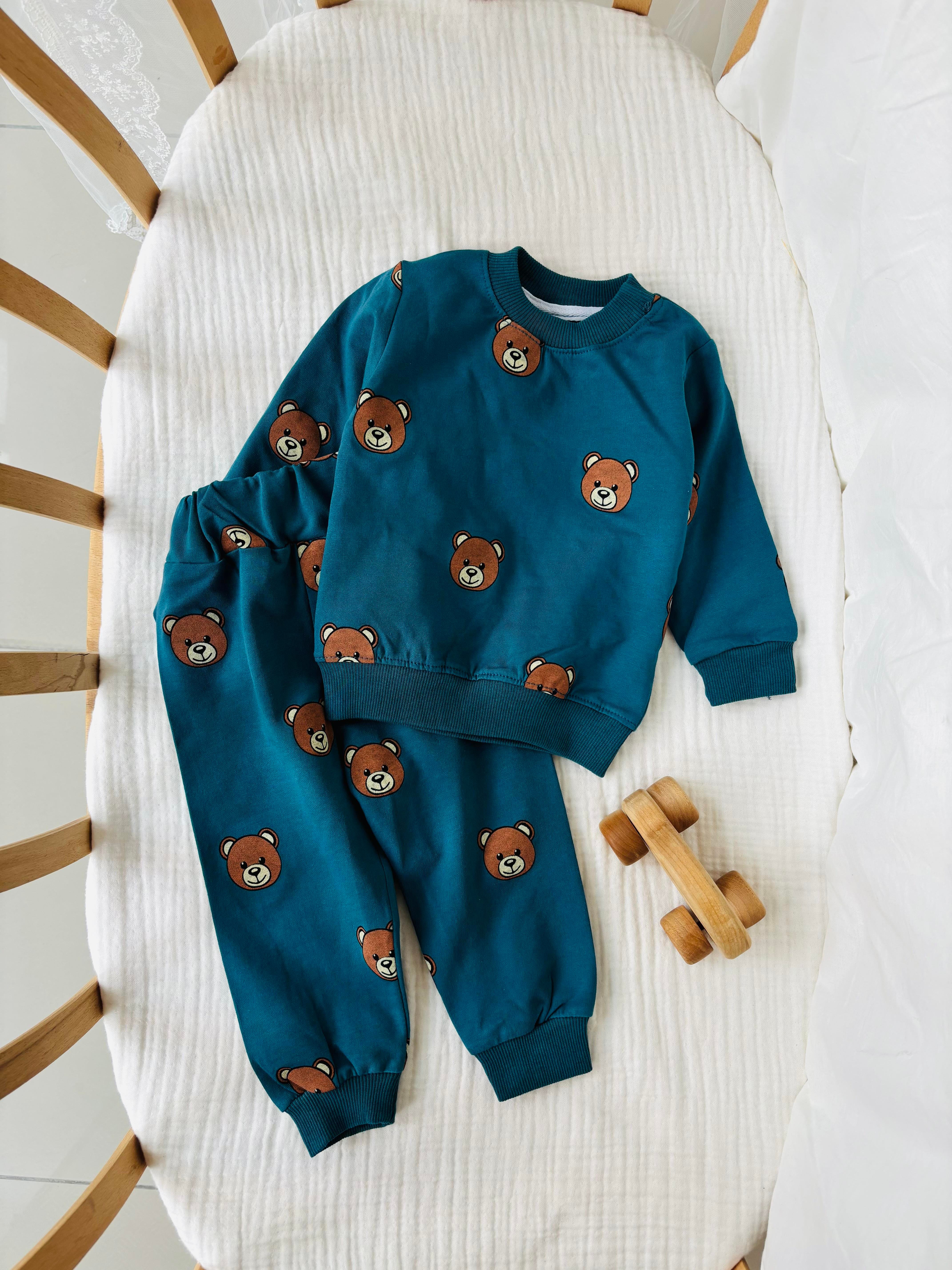 Arthur Ayı Desenli Takım - Yeşil