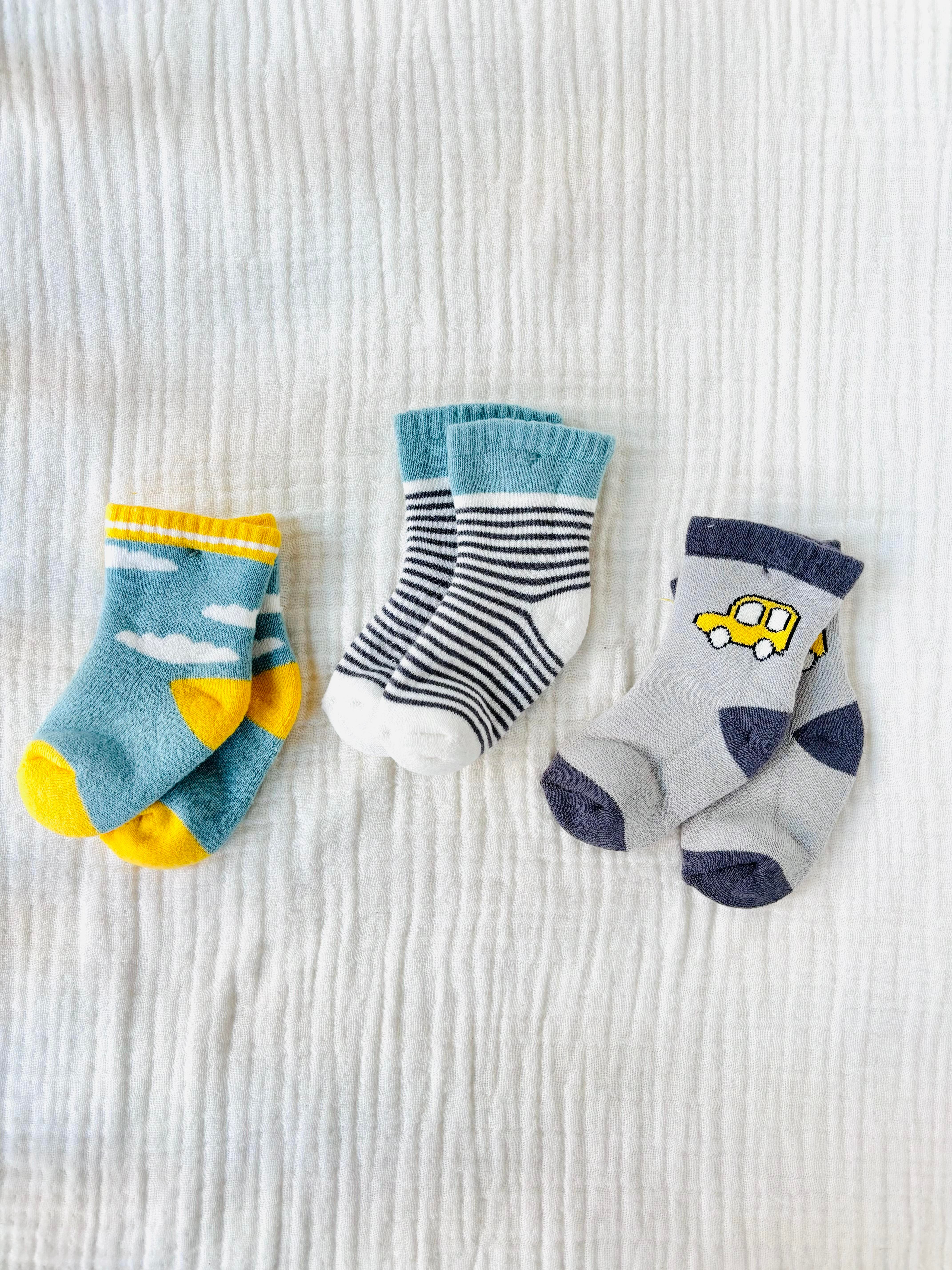 Blue Erkek Bebek Havlu Çorap Seti