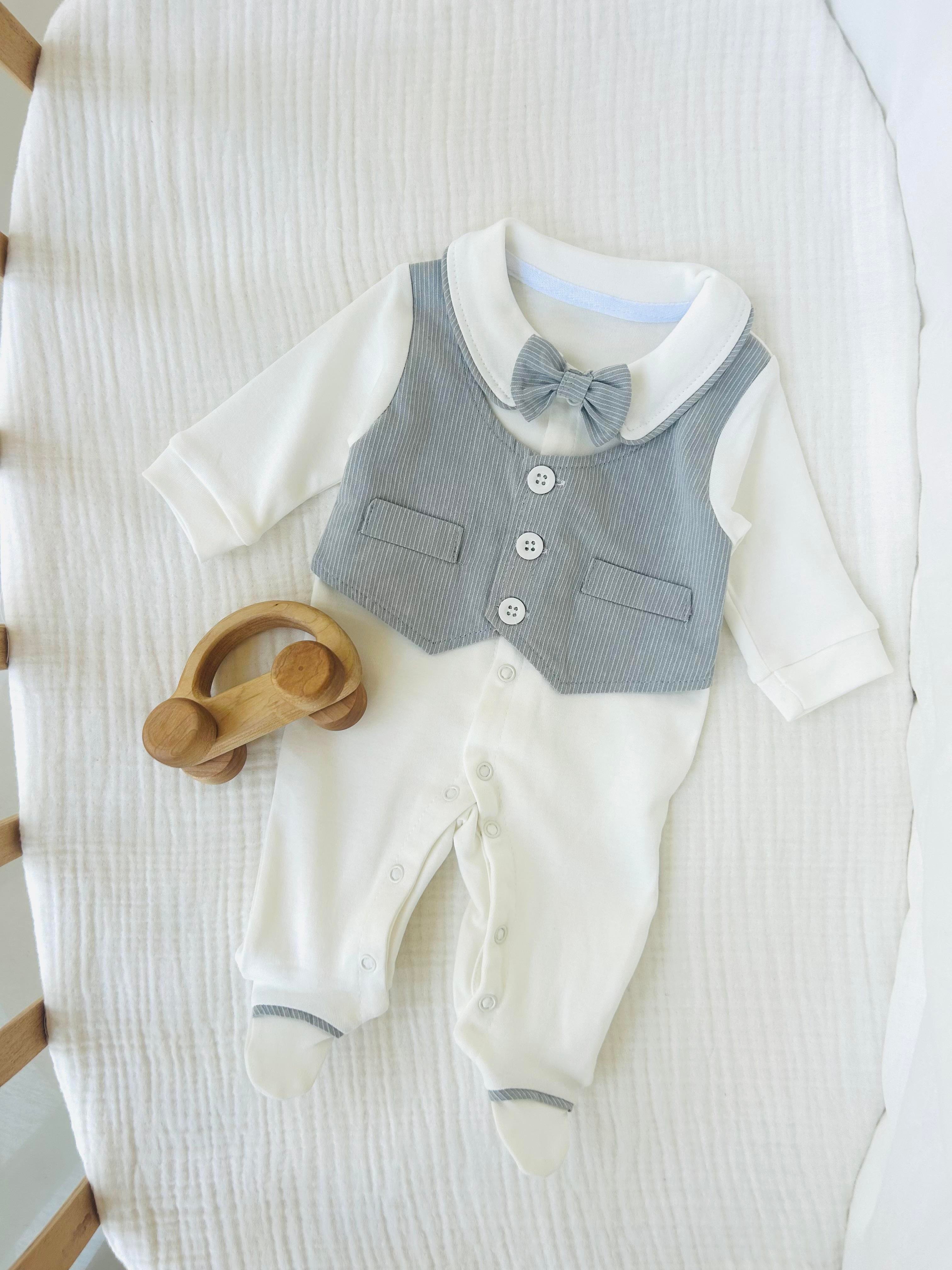 Dexter Erkek Bebek Tulum - Gri