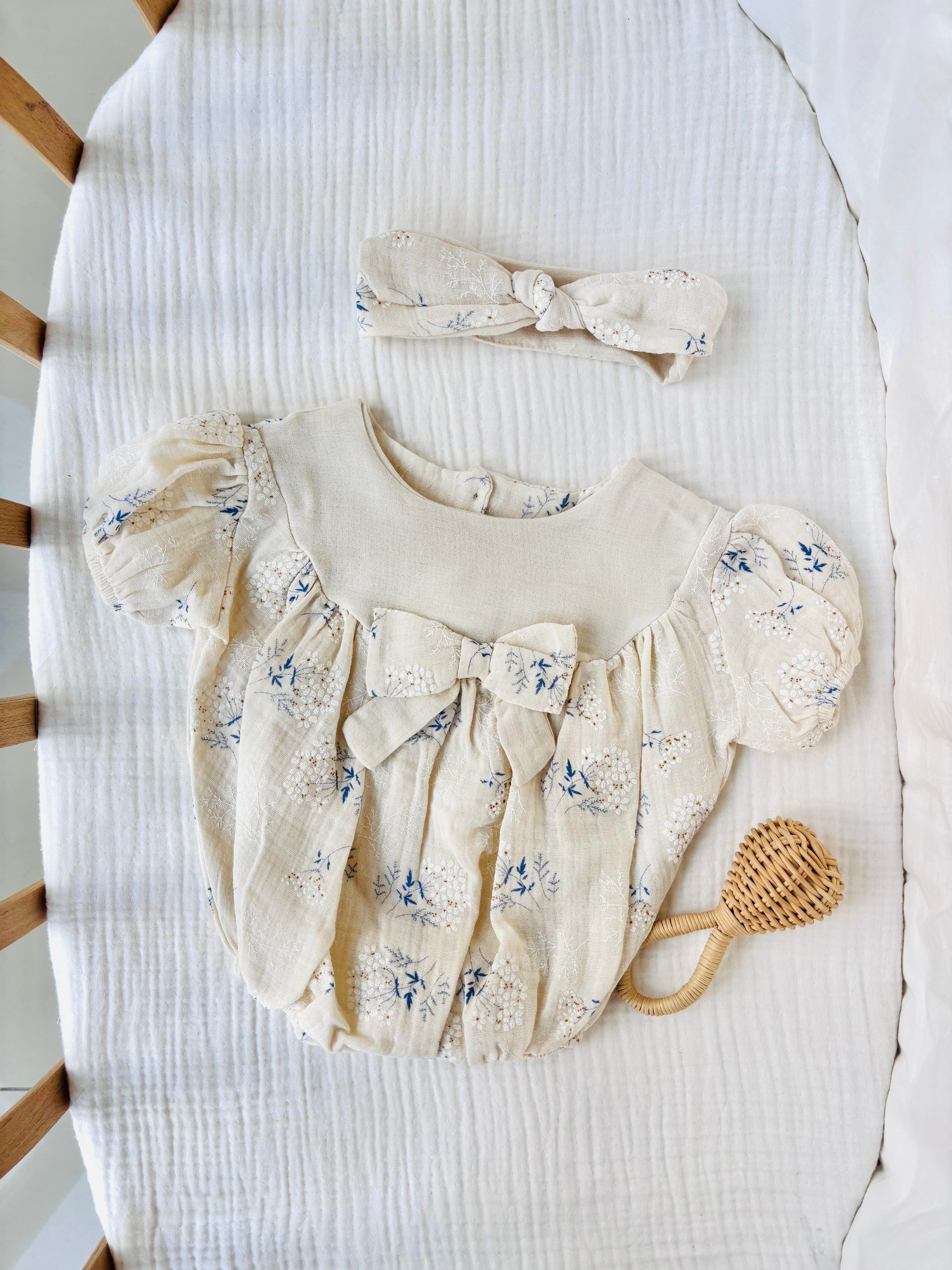 Elena Bandanalı Romper - Mavi