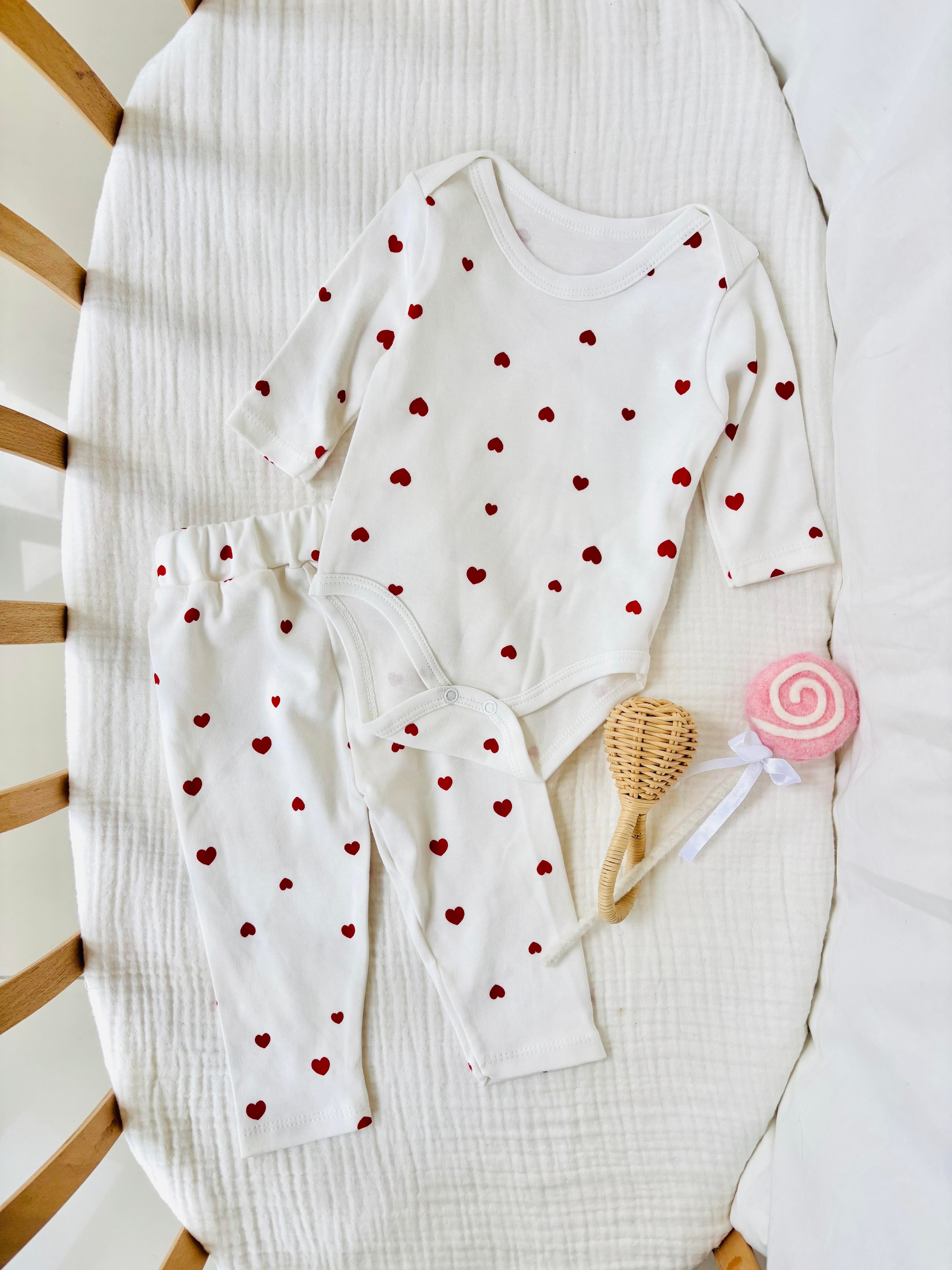 Kalp Desenli İkili Takım