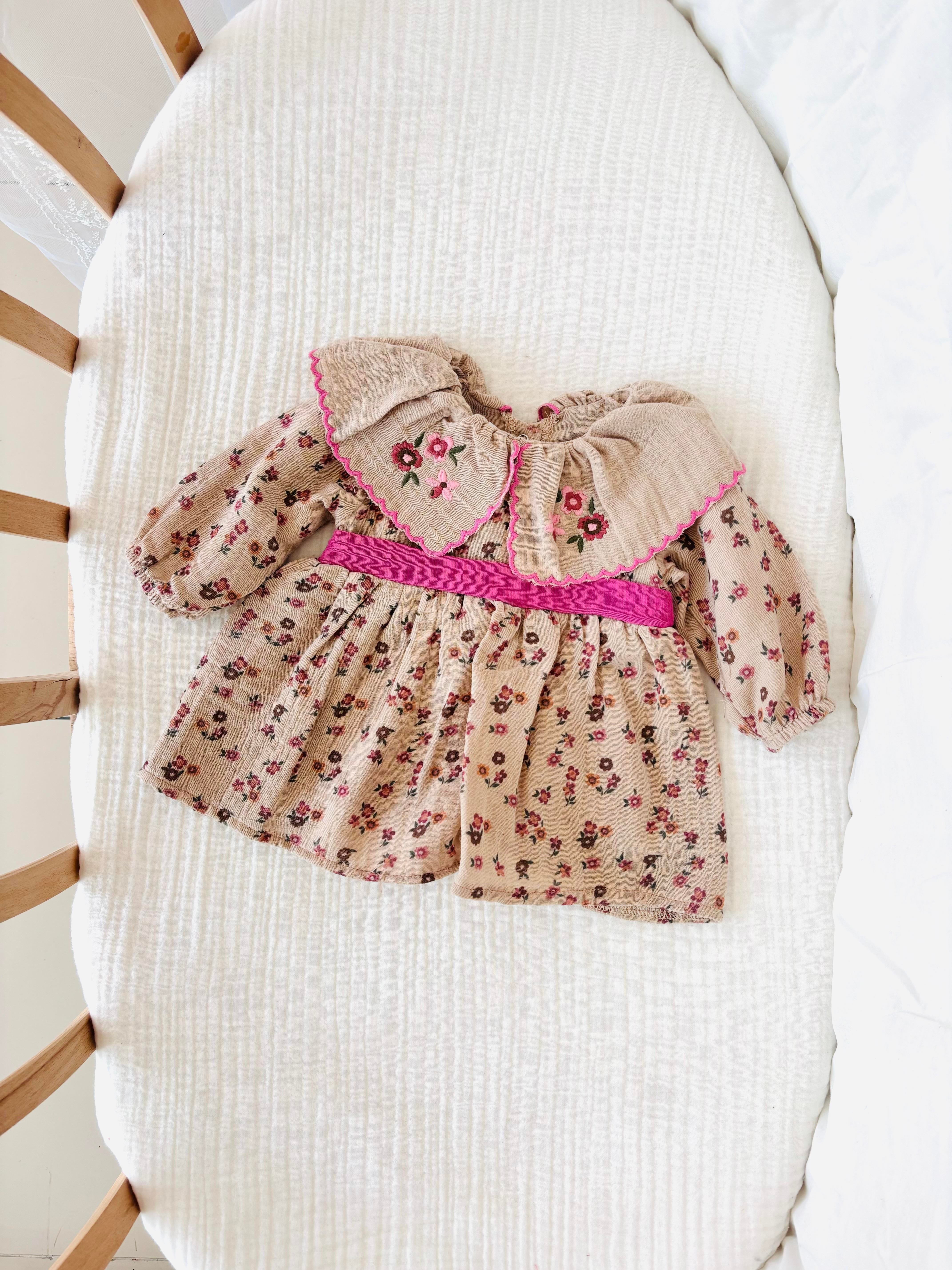 Mabel Müslin Elbise - Pembe