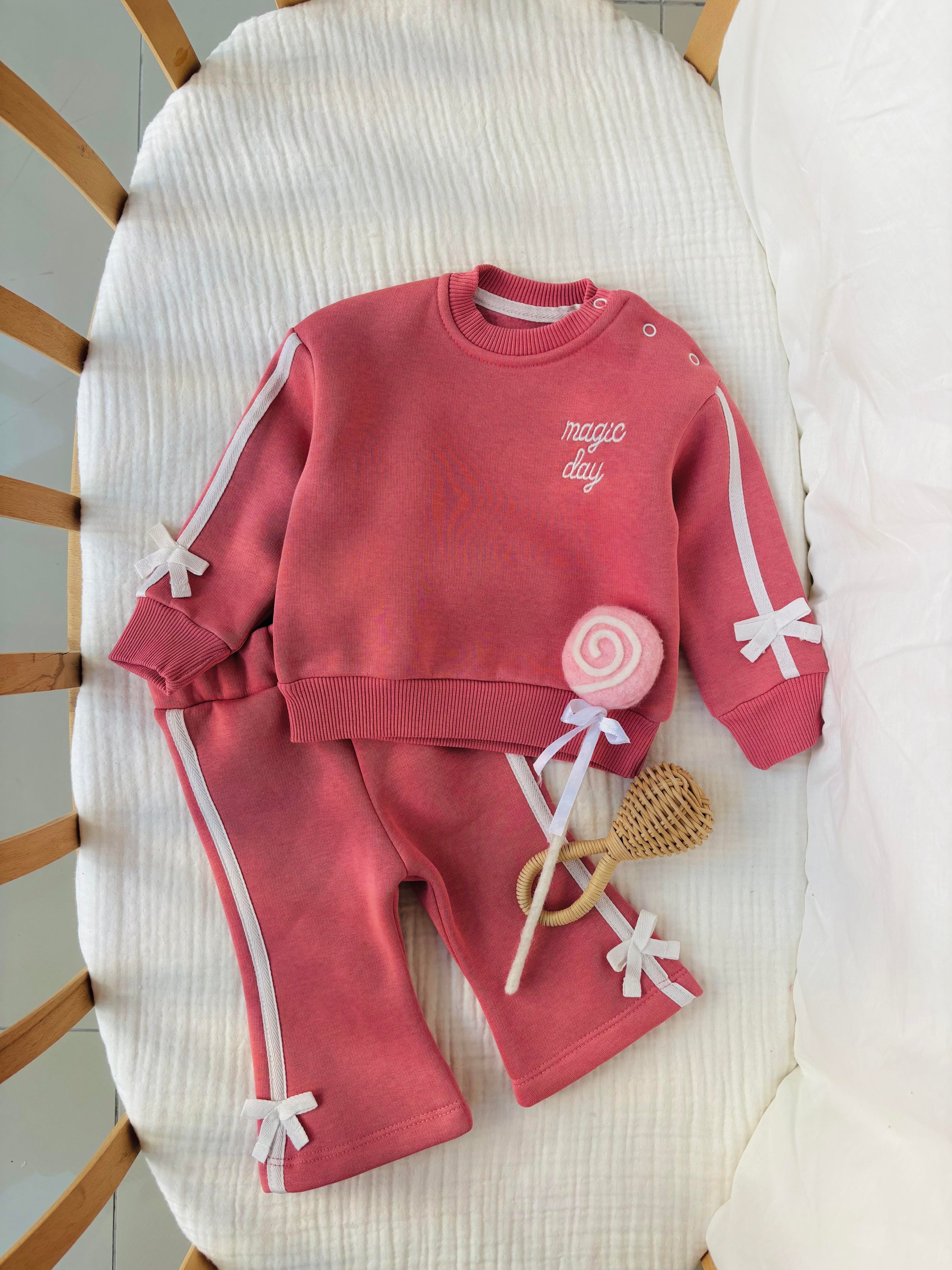 Magic Şardonlu Kız Bebek Takım - Pembe