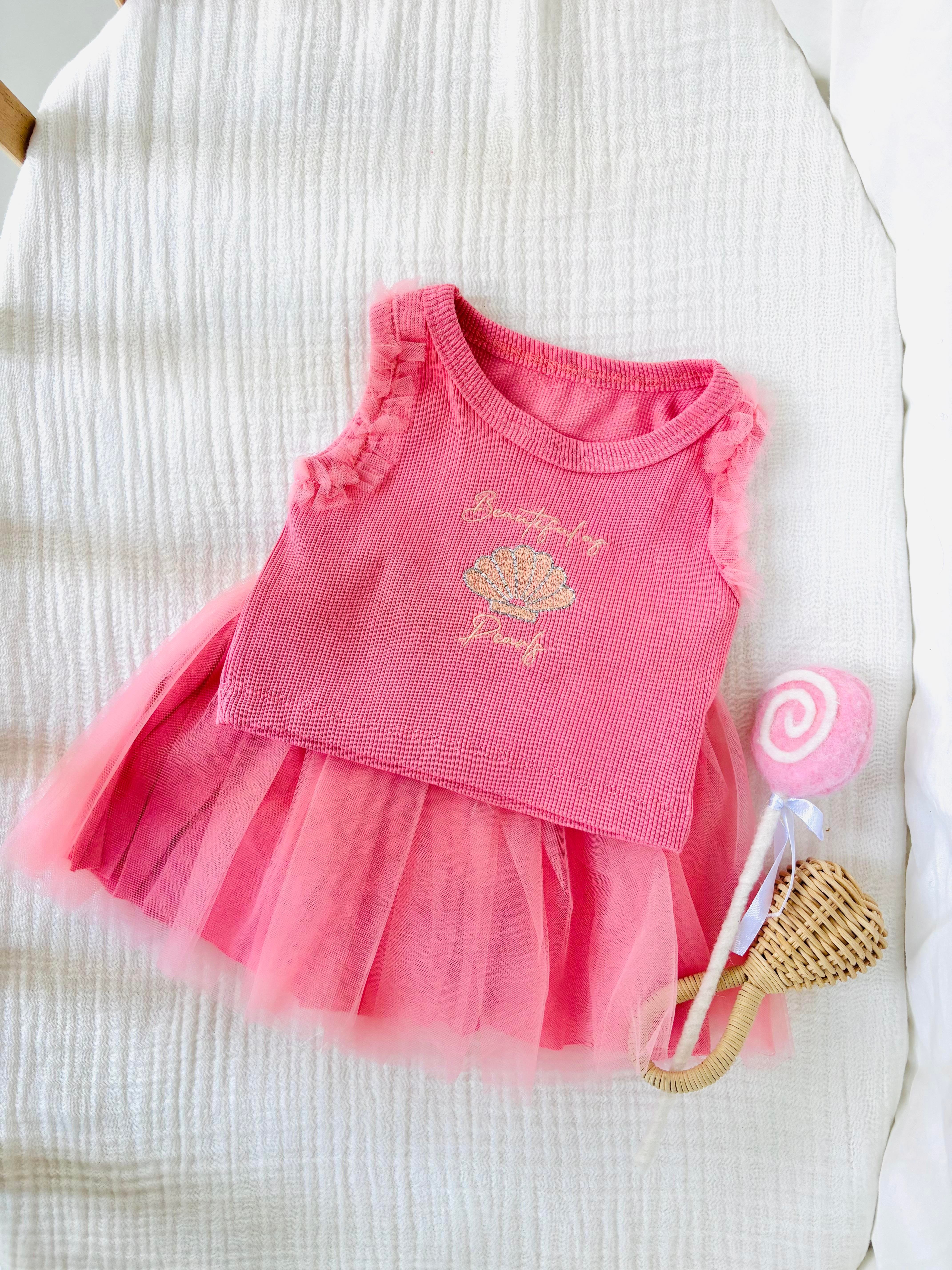 Mermaid Tütü Etekli Takım - Pembe