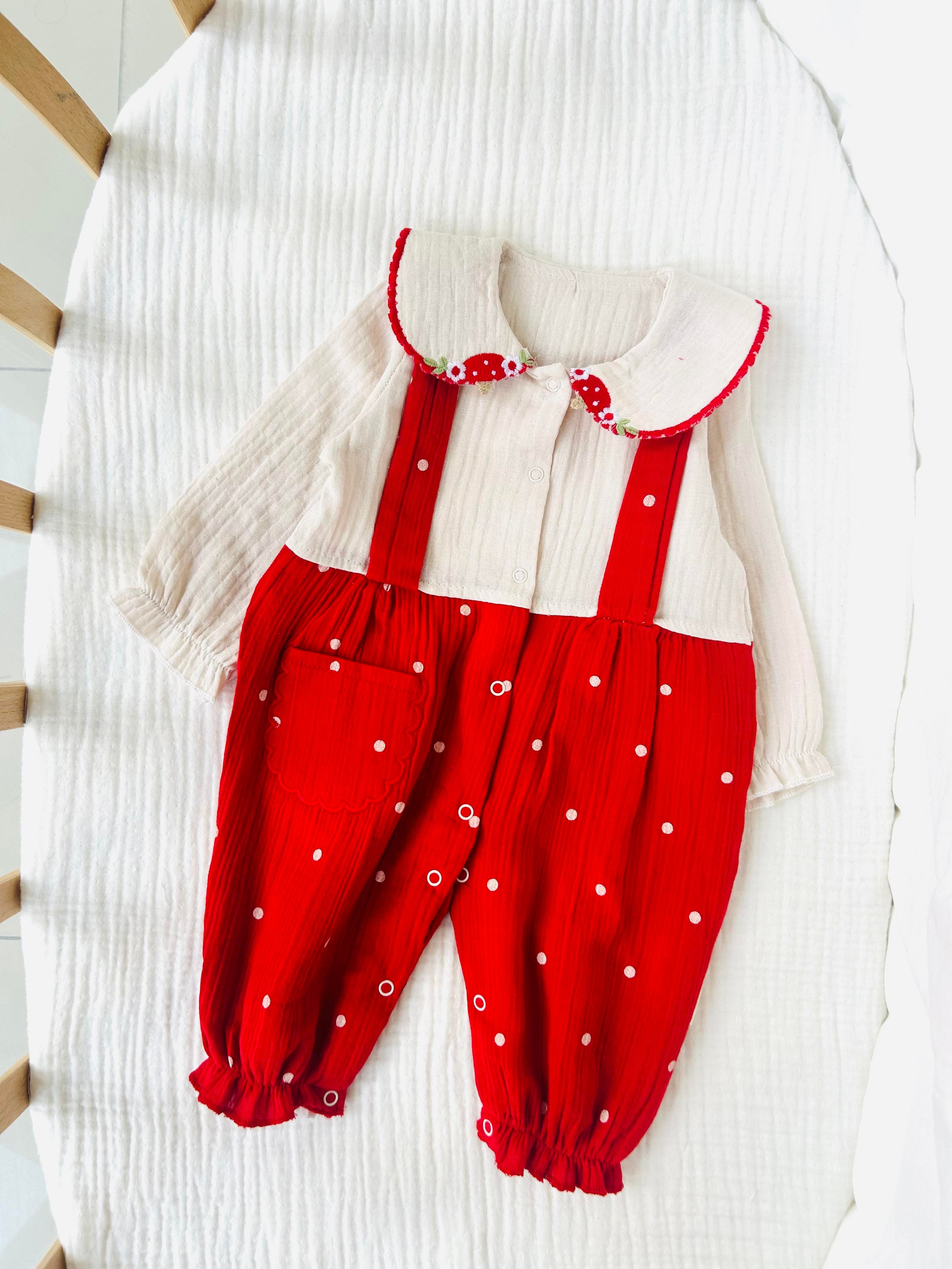 Paty Kırmızı Müslin Tulum