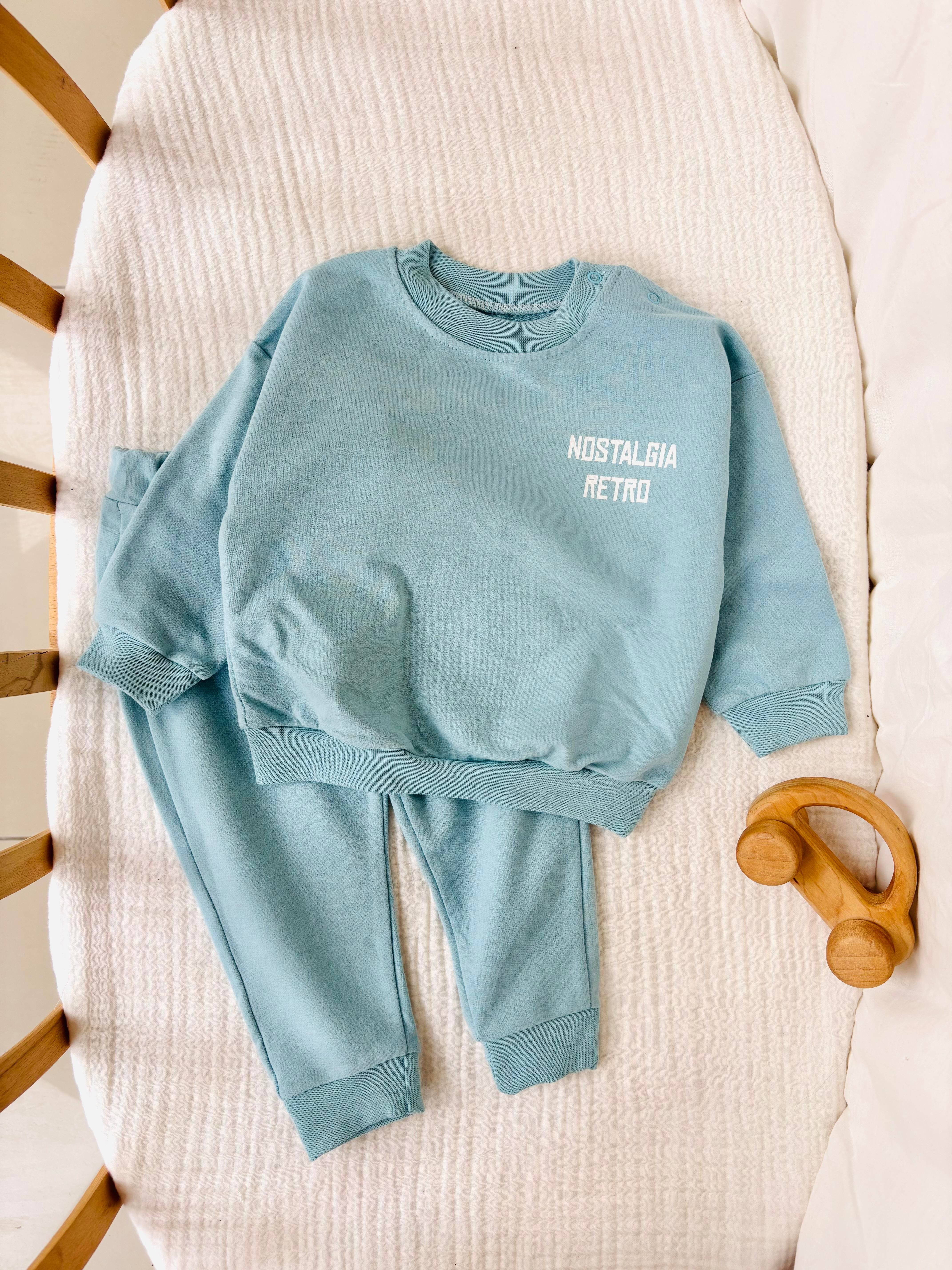 Retro Alt Üst Takım - Mavi