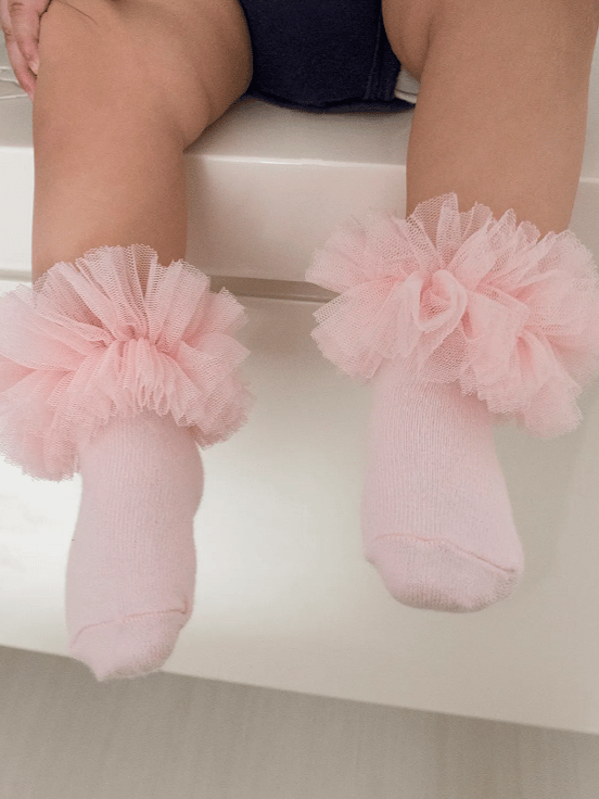 Tütülü Bebek Çorabı - Pembe