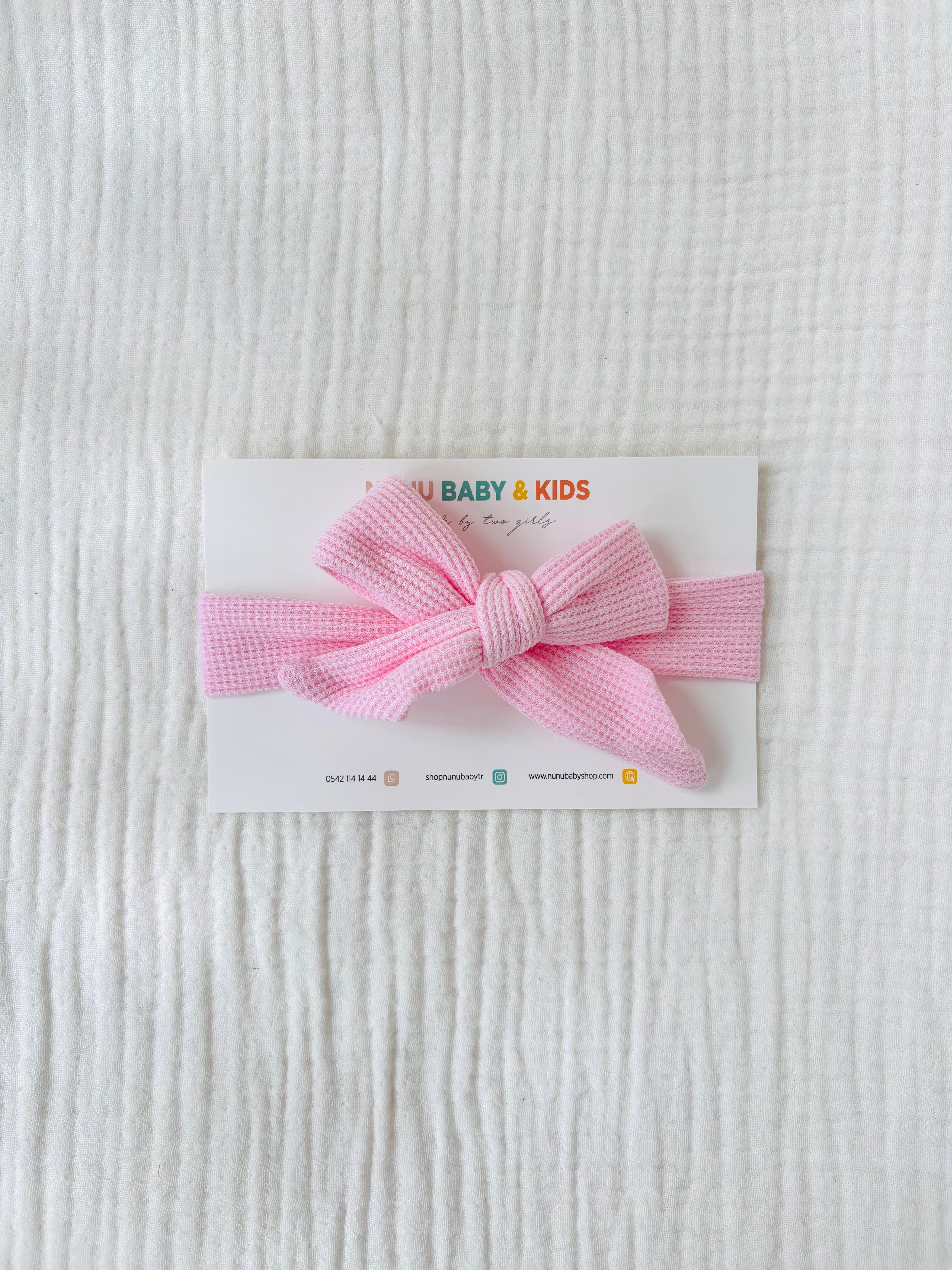 Waffle Kumaş Bandana - Pembe