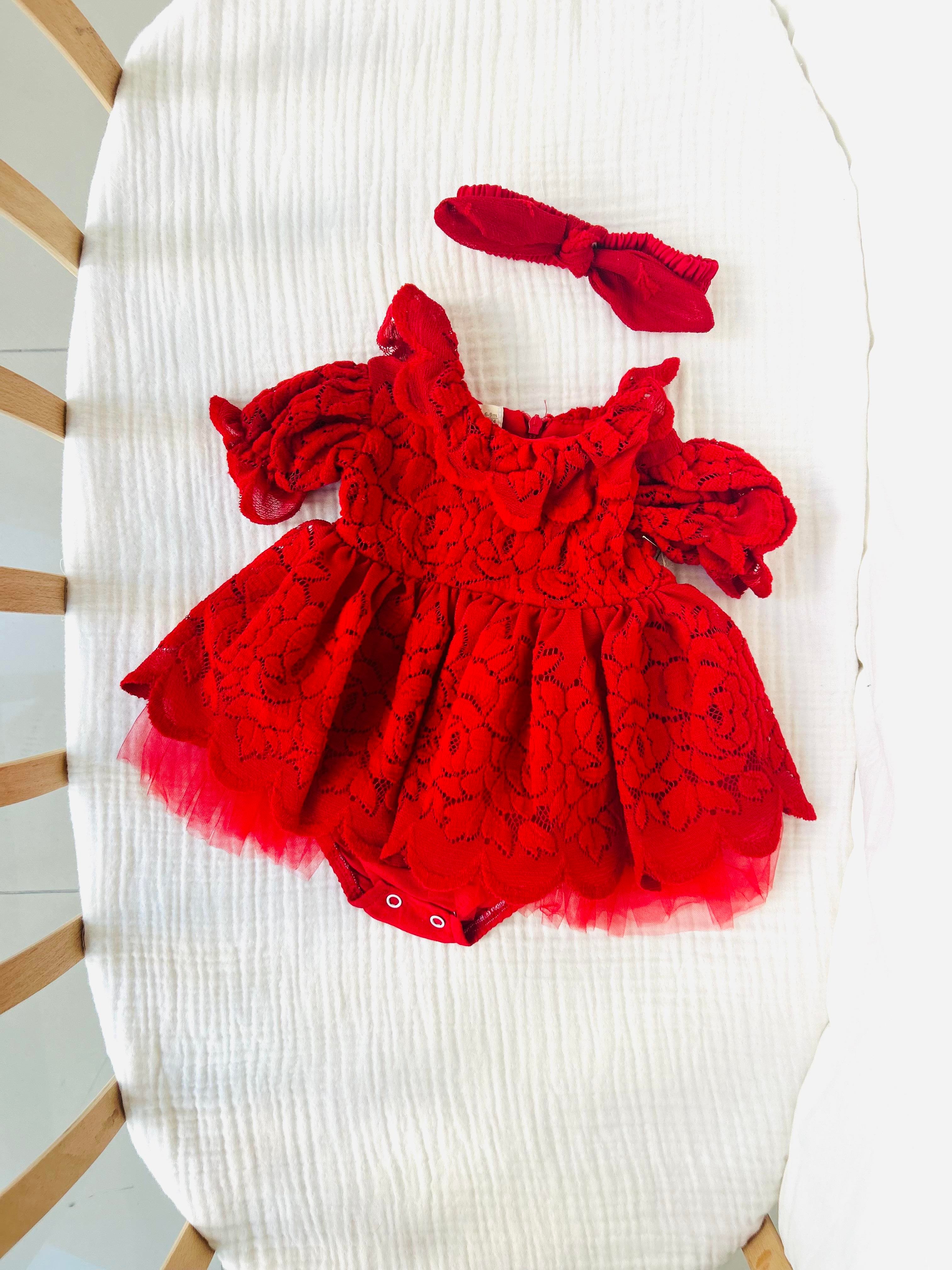 Zeta Kız Bebek Elbise - Kırmızı
