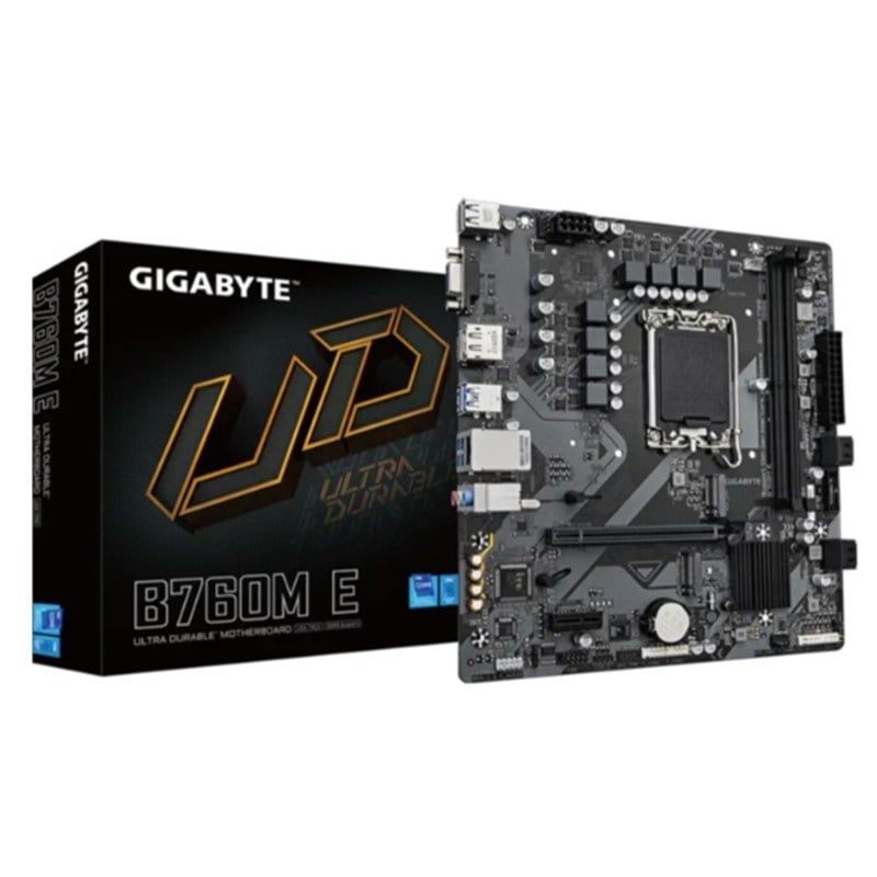 GIGABYTE B760M E DDR5 7200MHZ 1XVGA 1XHDMI 1XDP 1XM.2 USB 3.2 MATX 1700P (12. / 13. VE 14. NESİL İŞLEMCİ İLE UYUMLU)