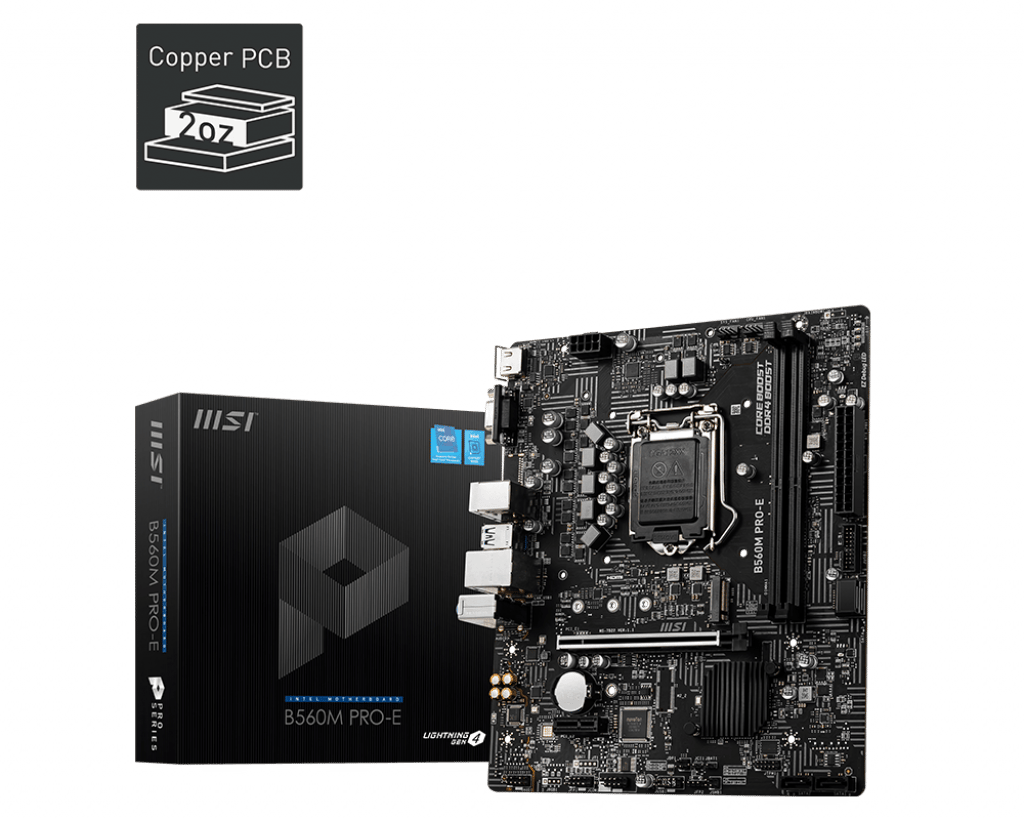 MSI B560M PRO-E DDR4 4800MHZ 1XVGA 1XHDMI 1XM.2 USB 3.2 MATX 1200P (10 VE 11. NESİL İŞLEMCİ UYUMLU)