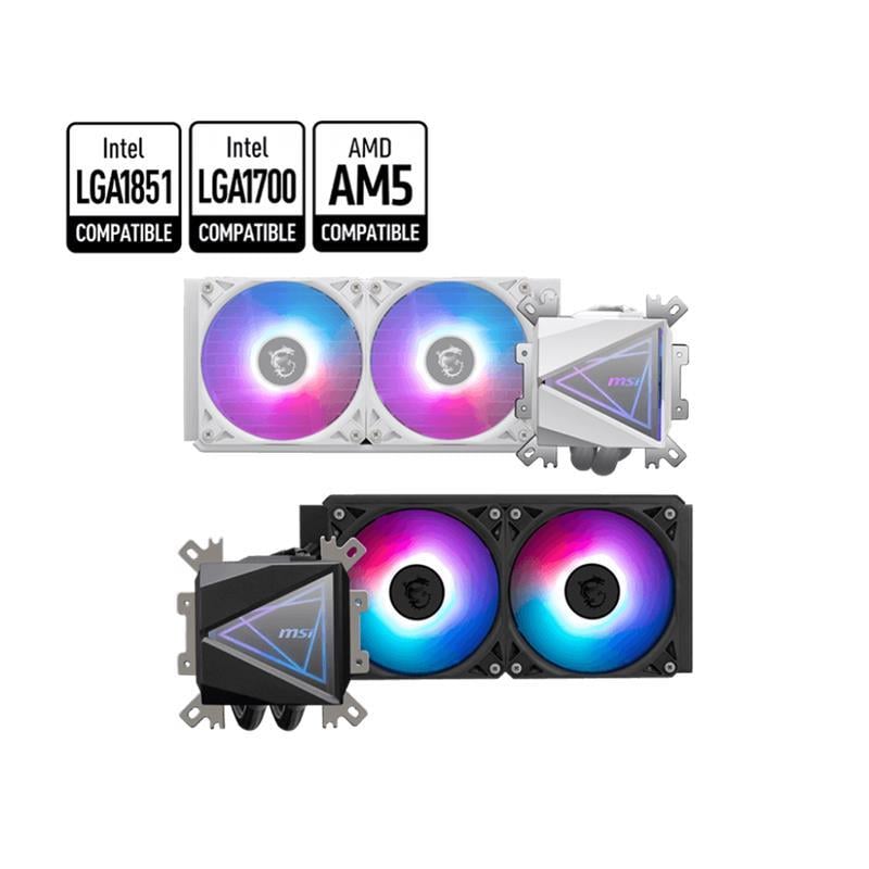 MSI MAG CORELIQUID I240 WHITE 240MM ARGB CPU İŞLEMCI SIVI SOĞUTUCU(LGA1150/1151/1155/1156/1200/1700/1851/AM4/AM5 UYUMLU)