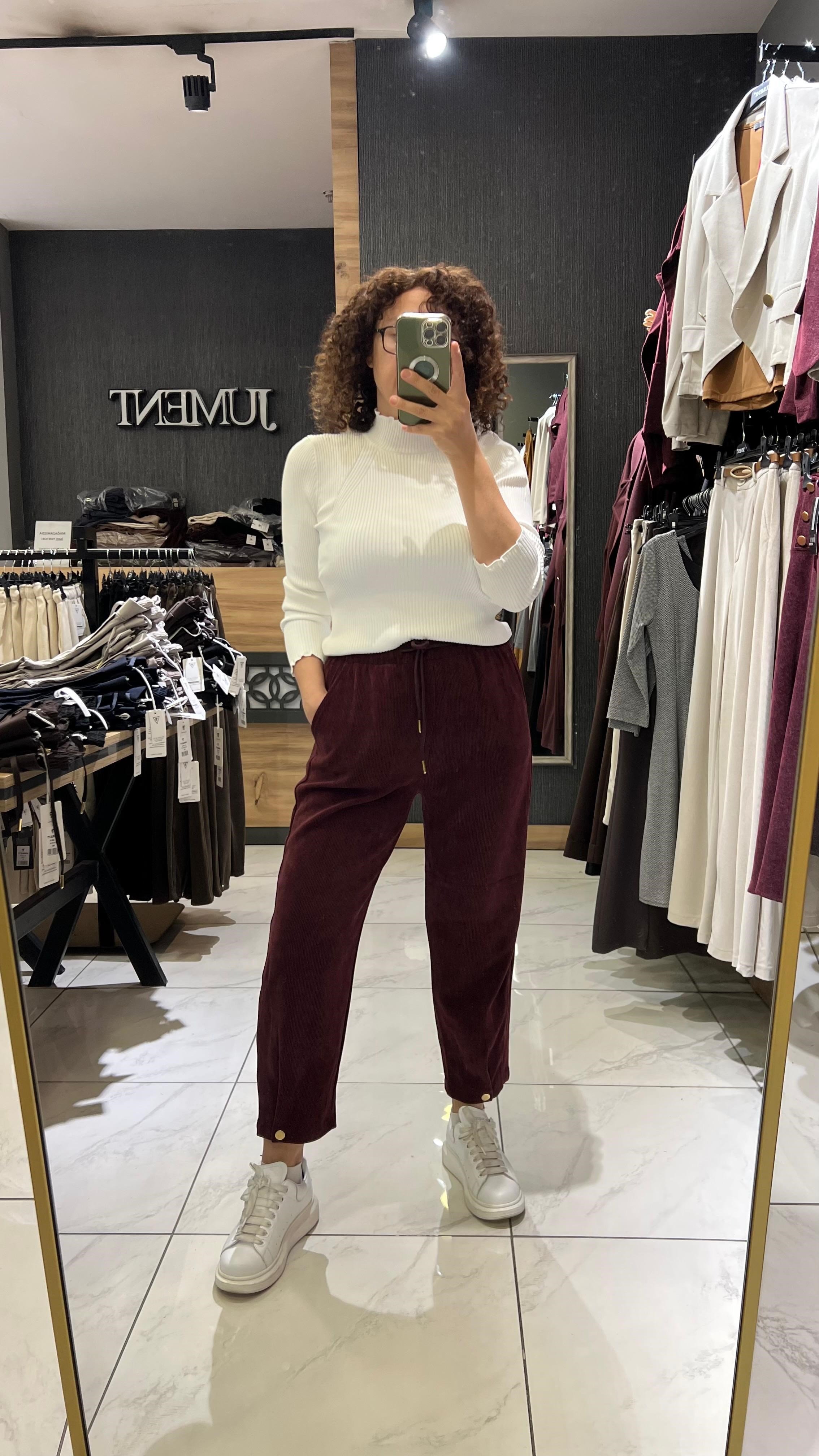 HAVUÇ KESİM KAFİFE PANTOLON BORDO