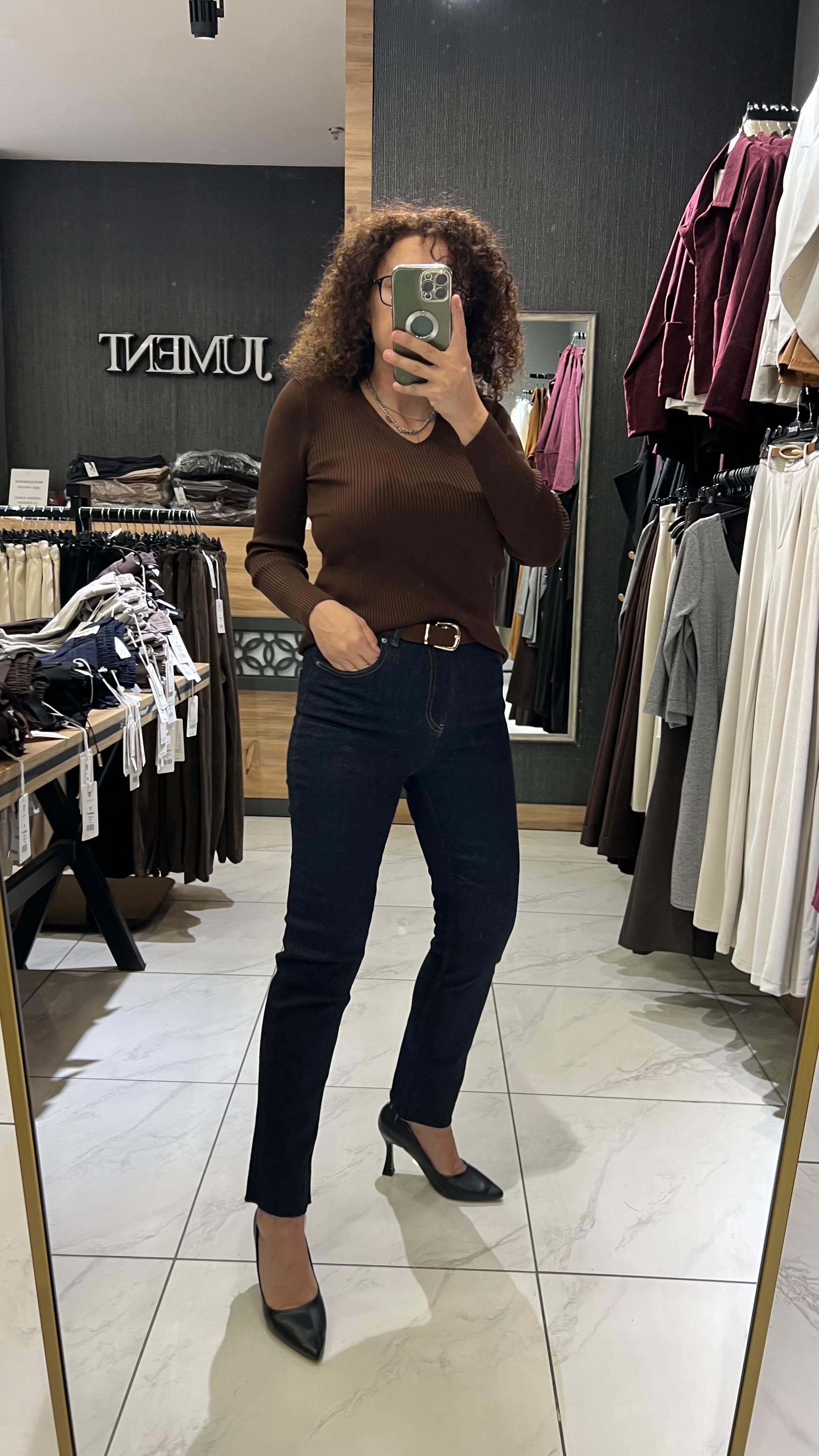 KEMERLİ JEAN PANTOLON RİNSE