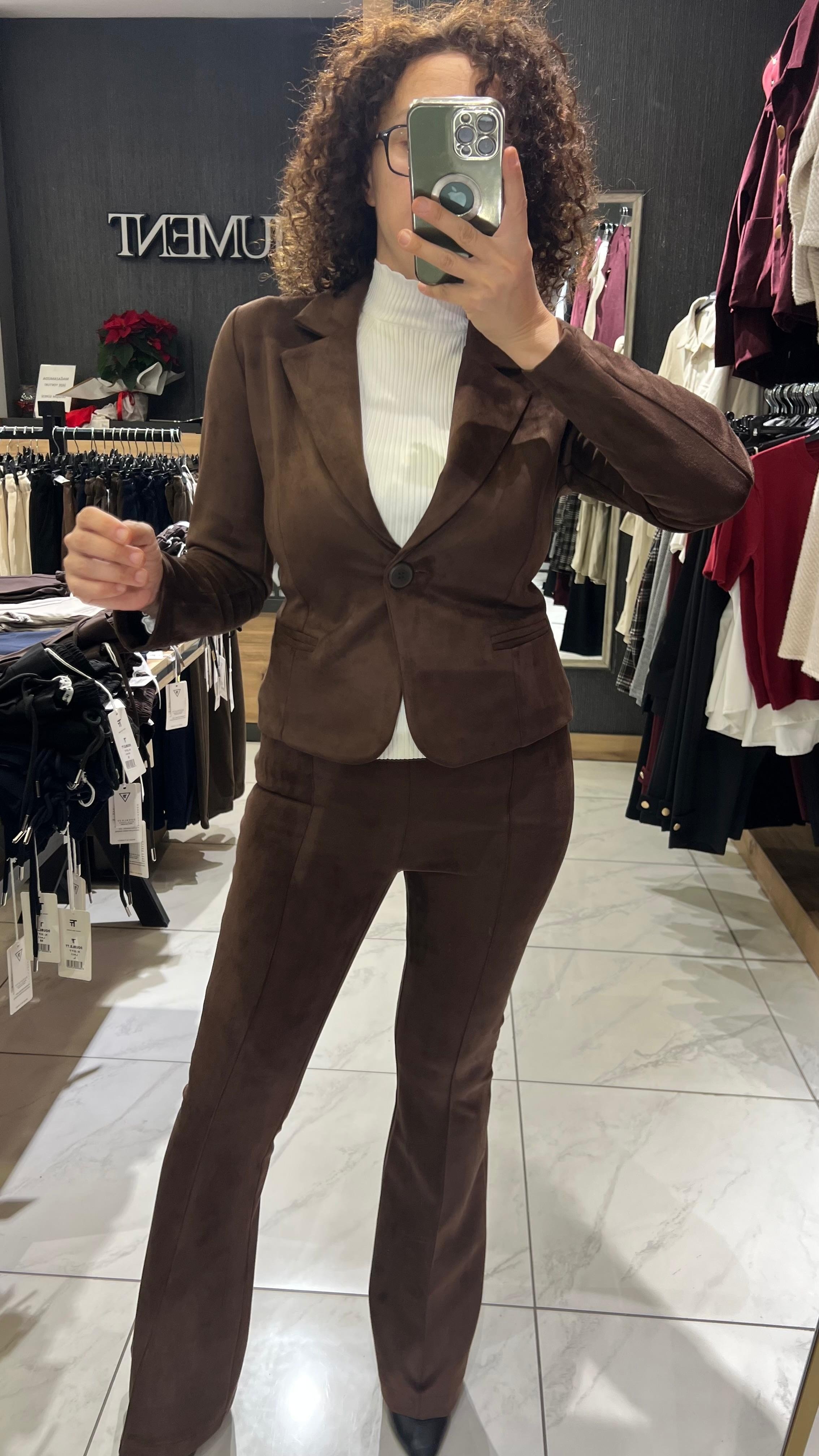 KISA BOY SÜET CEKET KAHVE