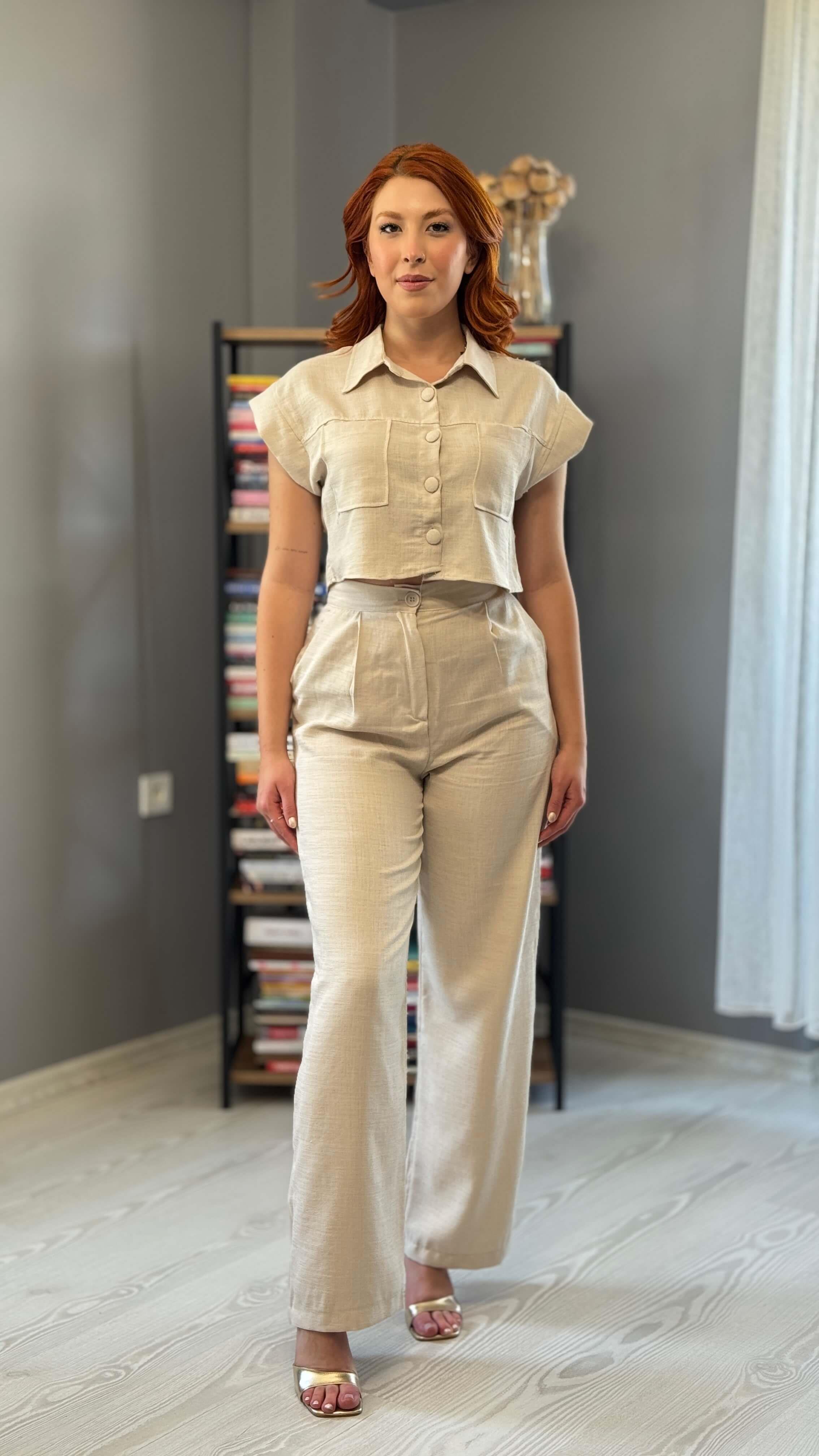 Bej Polo Yaka Takım