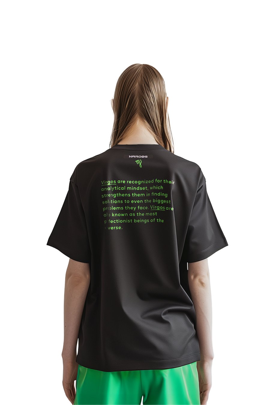 Kadın Oversize Siyah T-Shirt Başak Burcu