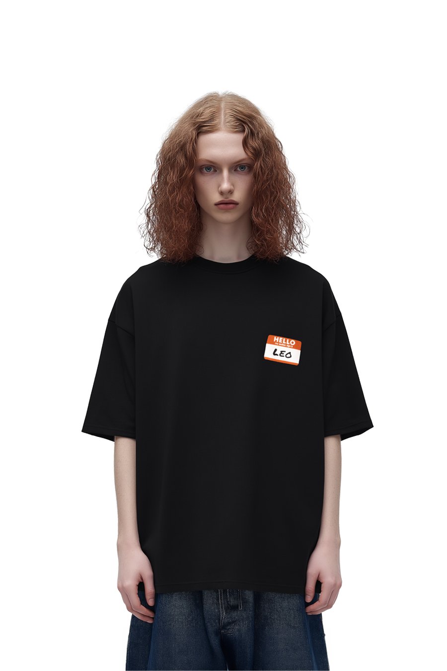 Kadın Oversize Siyah T-Shirt Aslan Burcu