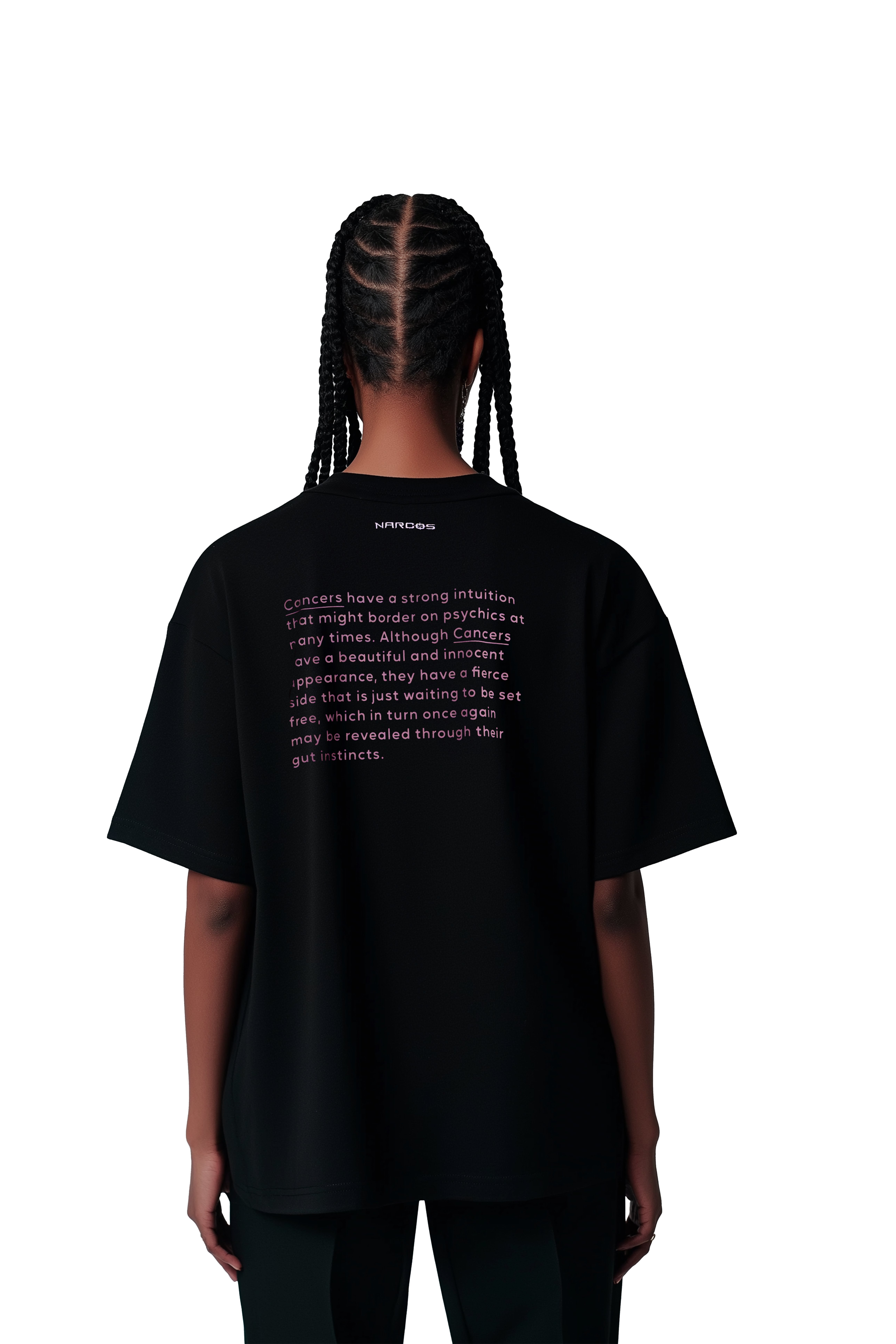 Kadın Oversize Siyah T-Shirt Yengeç Burcu