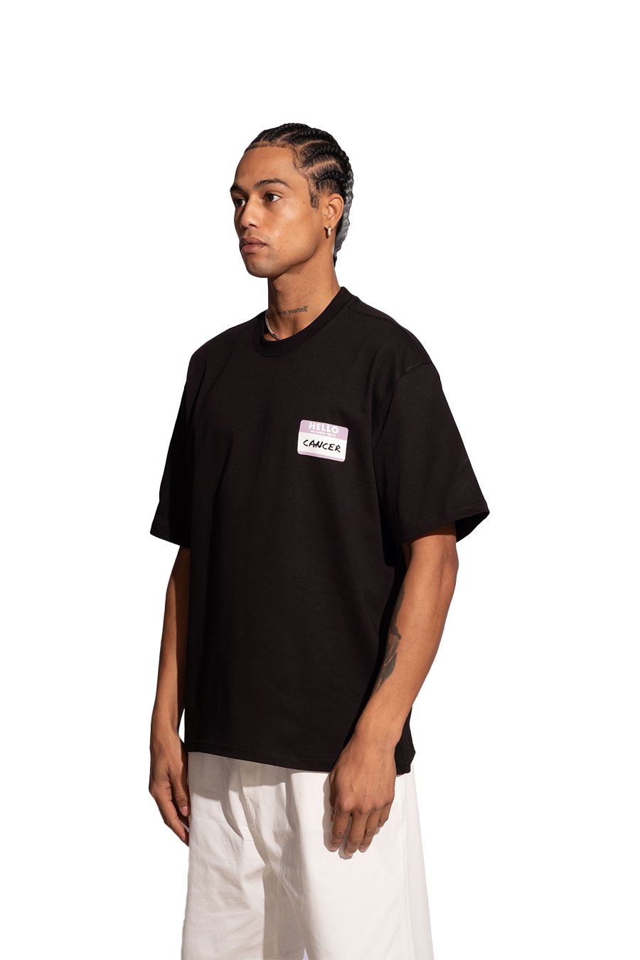 Erkek Oversize Siyah T-Shirt Yengeç Burcu