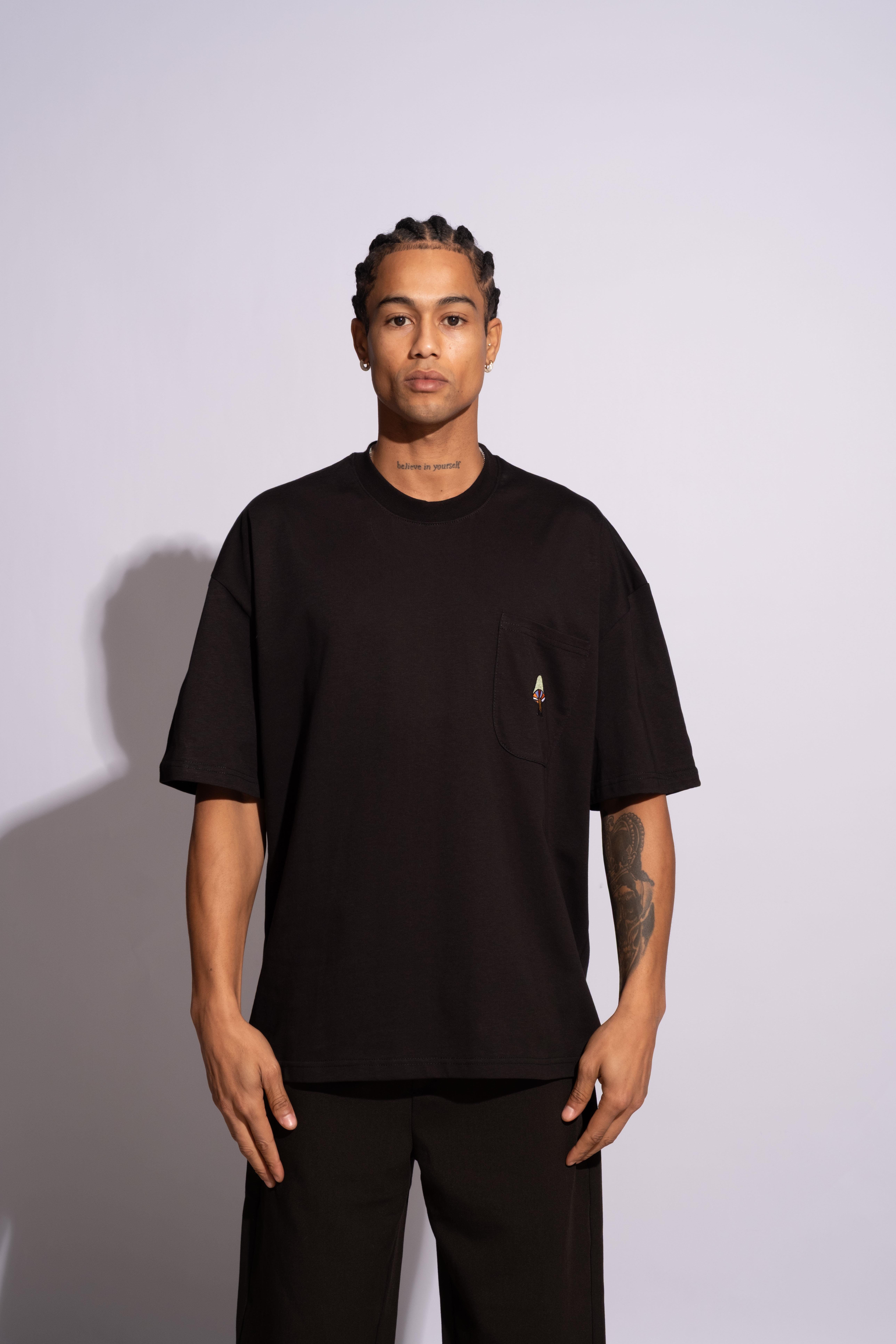 Erkek Oversize Mantar Siyah