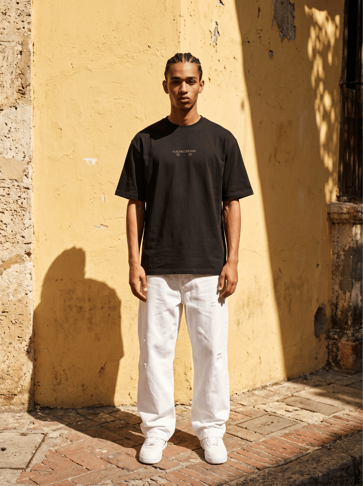 Yazı Detaylı Oversize Bisiklet Yaka T-Shirt