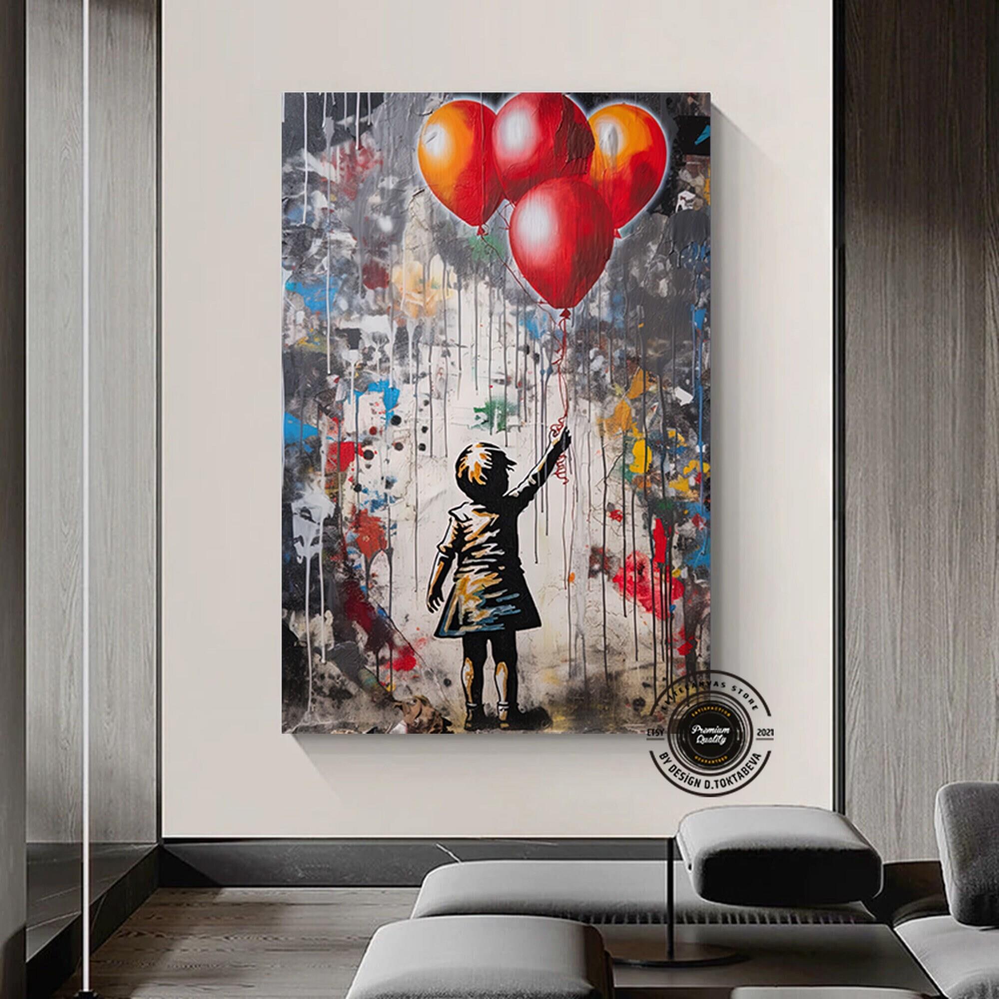 Balon Kız Pop Art Kanvas Baskısı; Banksy Sanatı; Balon Kız Grafiti; Sokak Grafiti Duvar Sanatı; Banksy Balon Kız Kanvas