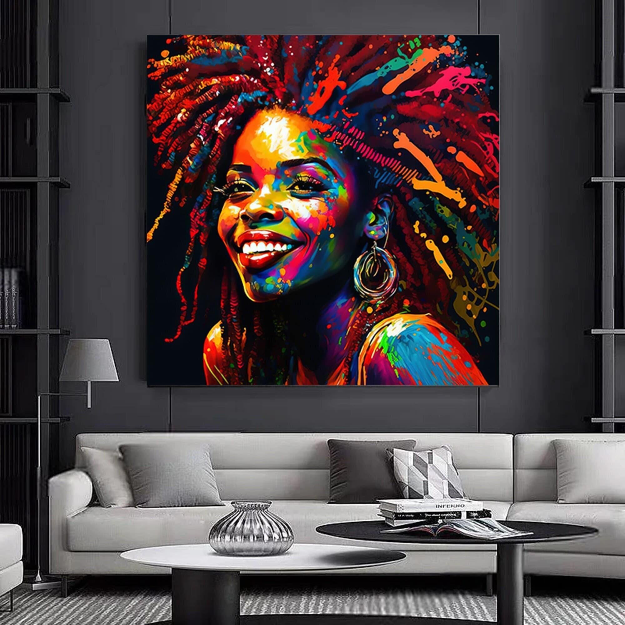 Modern Afro-Amerikan Kadın Graffiti Duvar Sanatı, Kadın Graffiti Temalı Dekor