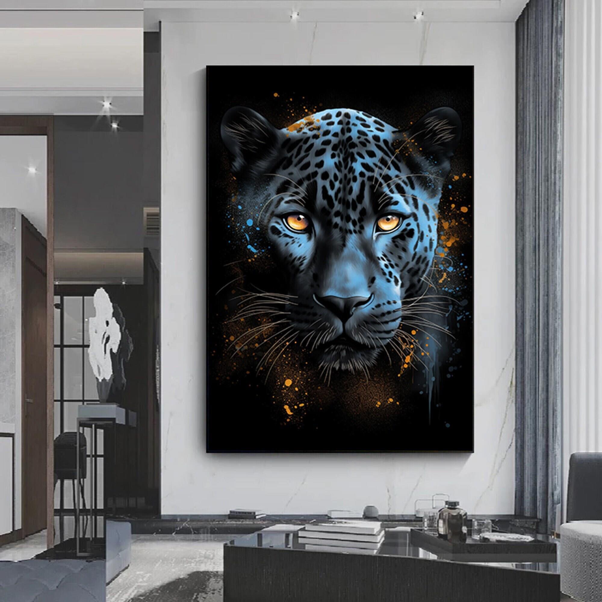 Leopar Kanvas Duvar Sanatı – Afrika Hayvan Sanatı – Safari Sanatı – Orman Kanvas Baskısı – Büyük Kedi Gerçekçi Sanatı