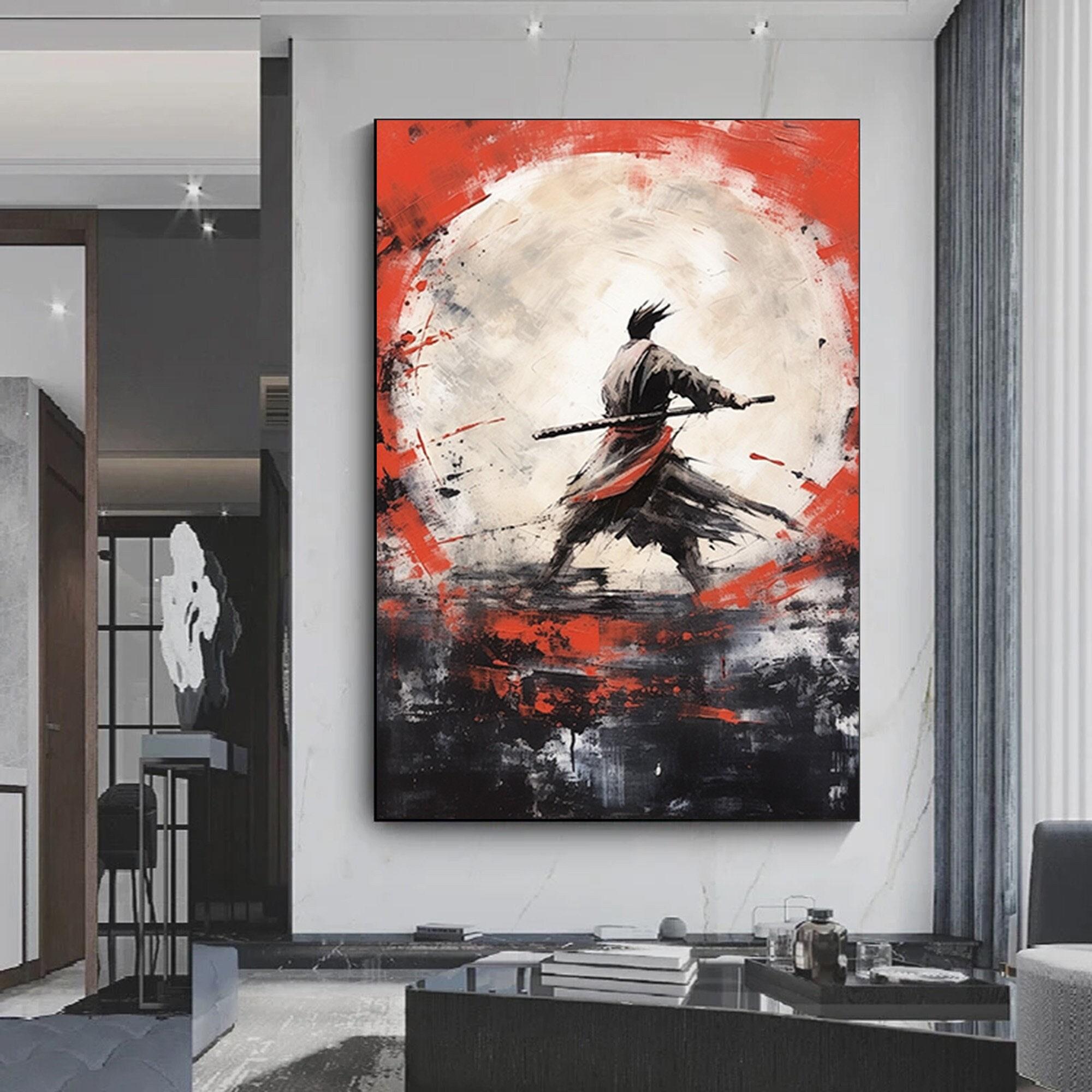 Yağlıboya Tarzı Samuray Kanvas Tablosu, Samuray Poster ve Duvar Dekoru