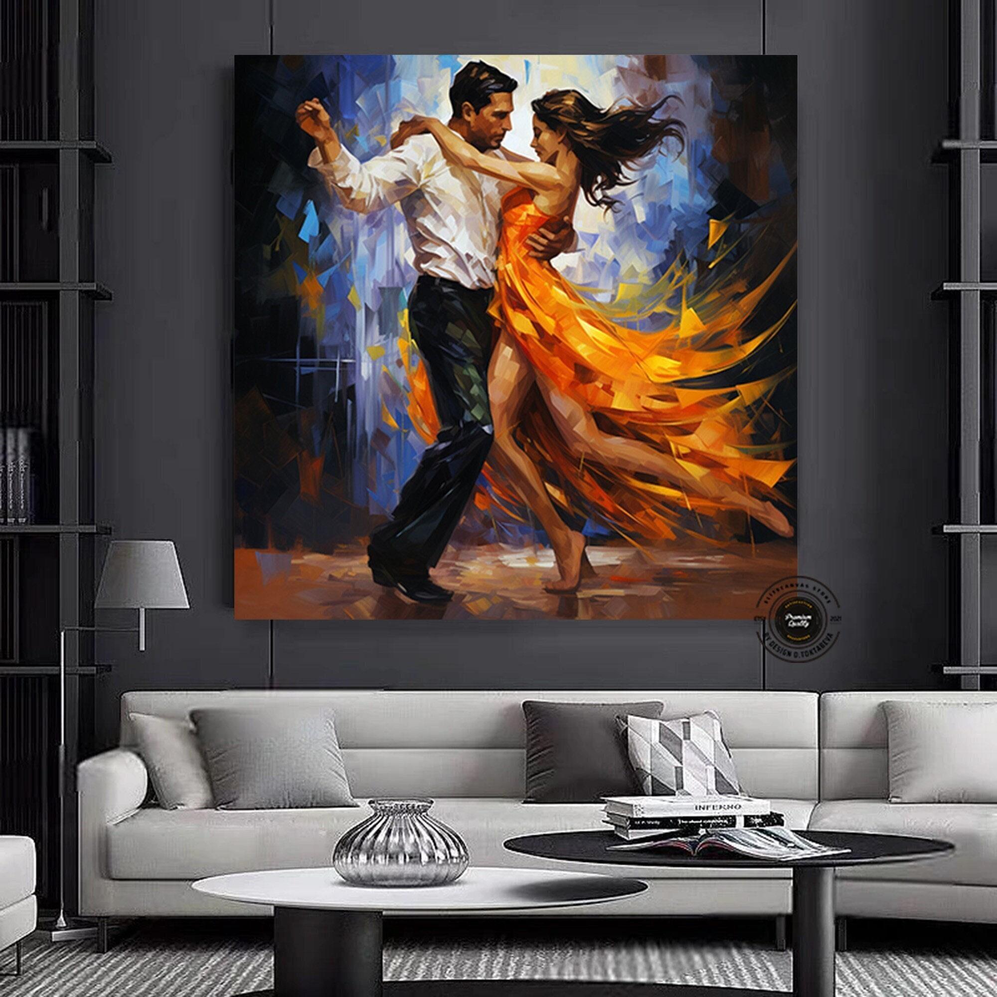 Kanvas Ev Dekoru; Büyük Kanvas; Dans Eden Çift Tablosu; Müzik Odası Sanatı; Tango Çift Kanvas Tablosu; Çerçeveli Asmaya Hazır