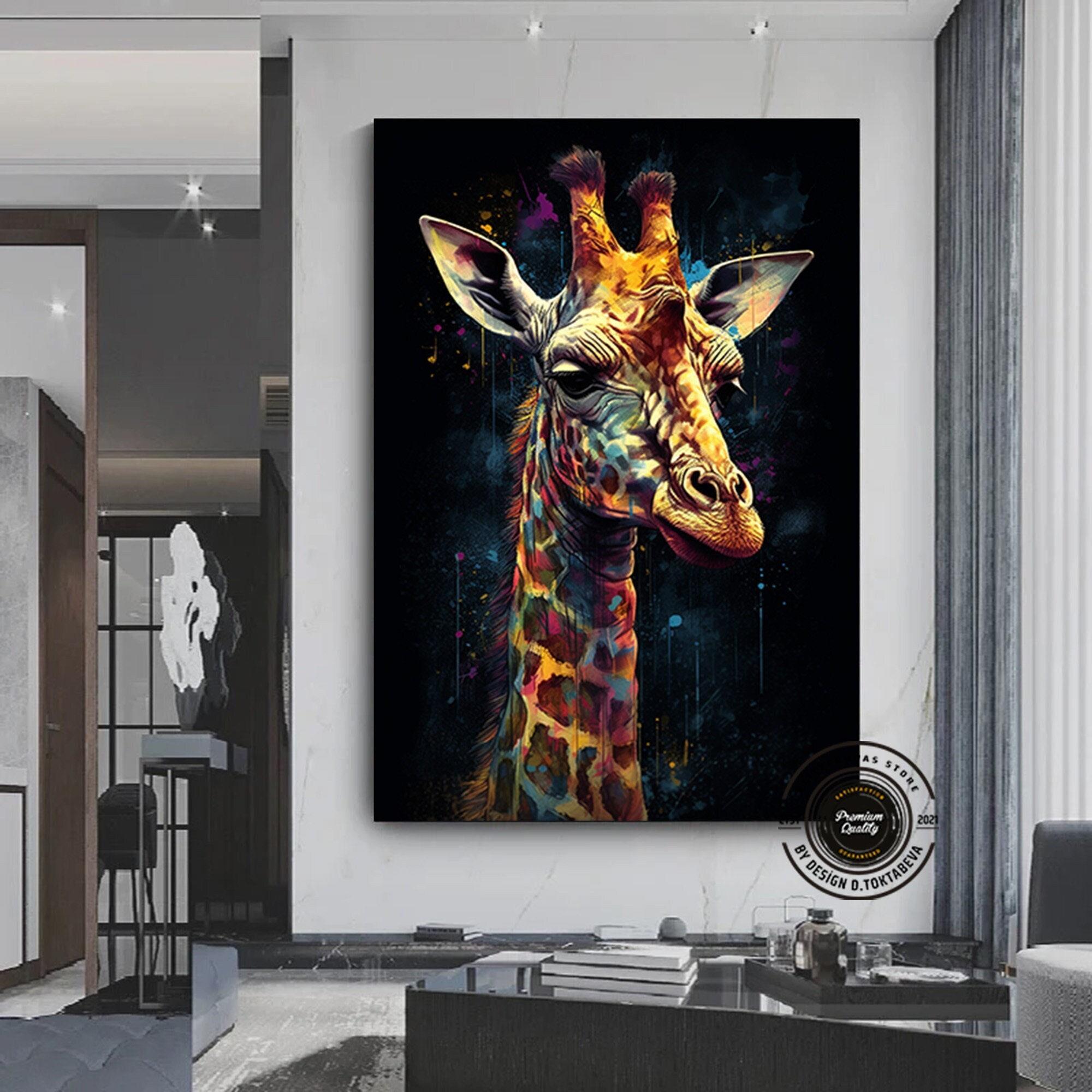 Pop Art Zürafa Kanvas Baskı; Hediye