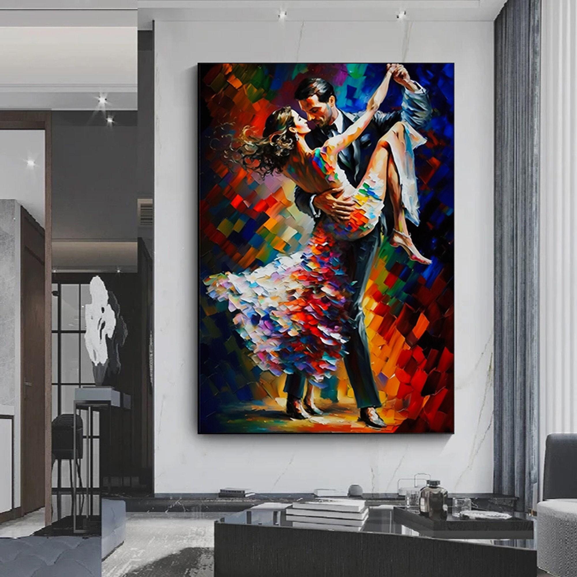 Ev Dekoru Kanvası – Dans Eden Çift, Tango Temalı Tablo