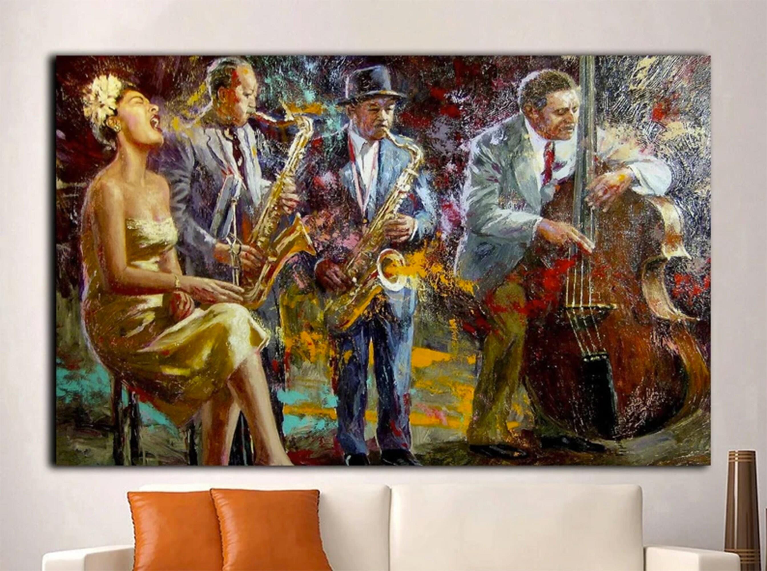 Caz Müzisyeni Poster Kanvasları, Caz Kadın Şarkıcı Sanatı, Caz Posterleri, Enstrüman Tabloları, Afro-Amerikan Müzik Sanatı